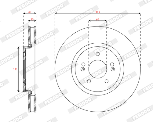 Brake Disc - DDF3102C-1 FERODO