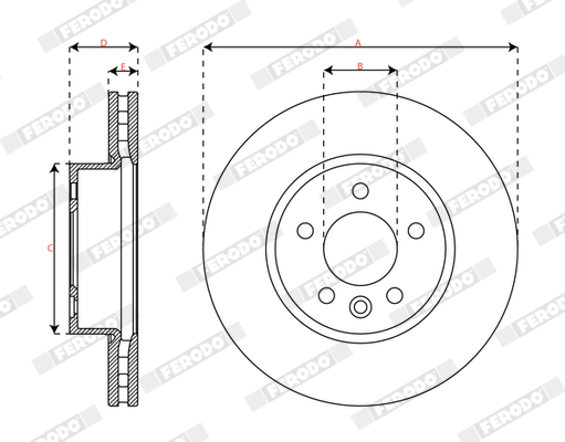 Brake Disc - DDF3104C-1 FERODO