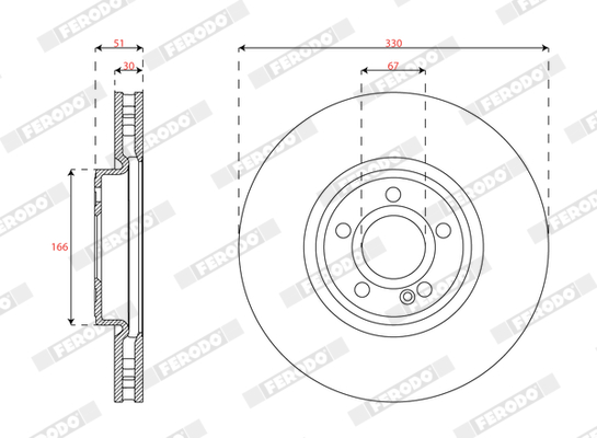 Brake Disc - DDF3109C-1 FERODO