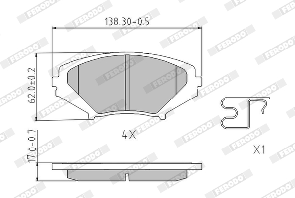 Brake Pad Set, disc brake - FDB1758 FERODO