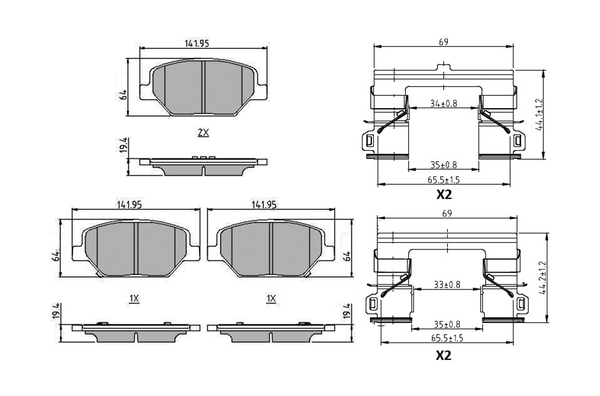 Brake Pad Set, disc brake - FDB5214 FERODO
