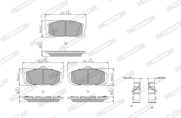 Комплект тормозных колодок, дисковый тормоз - FDB5424 FERODO
