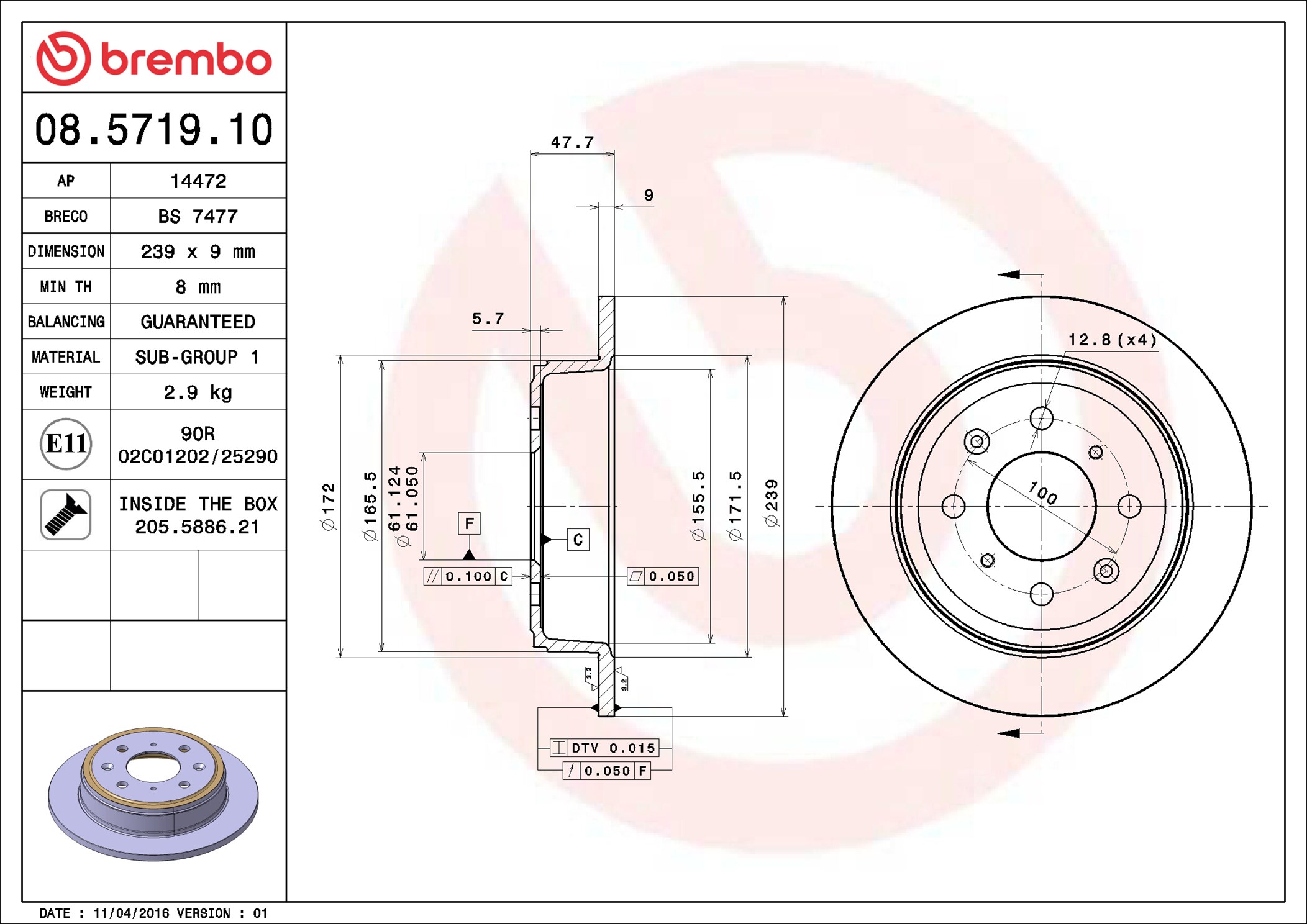 Discofreno - 08.5719.10 BREMBO