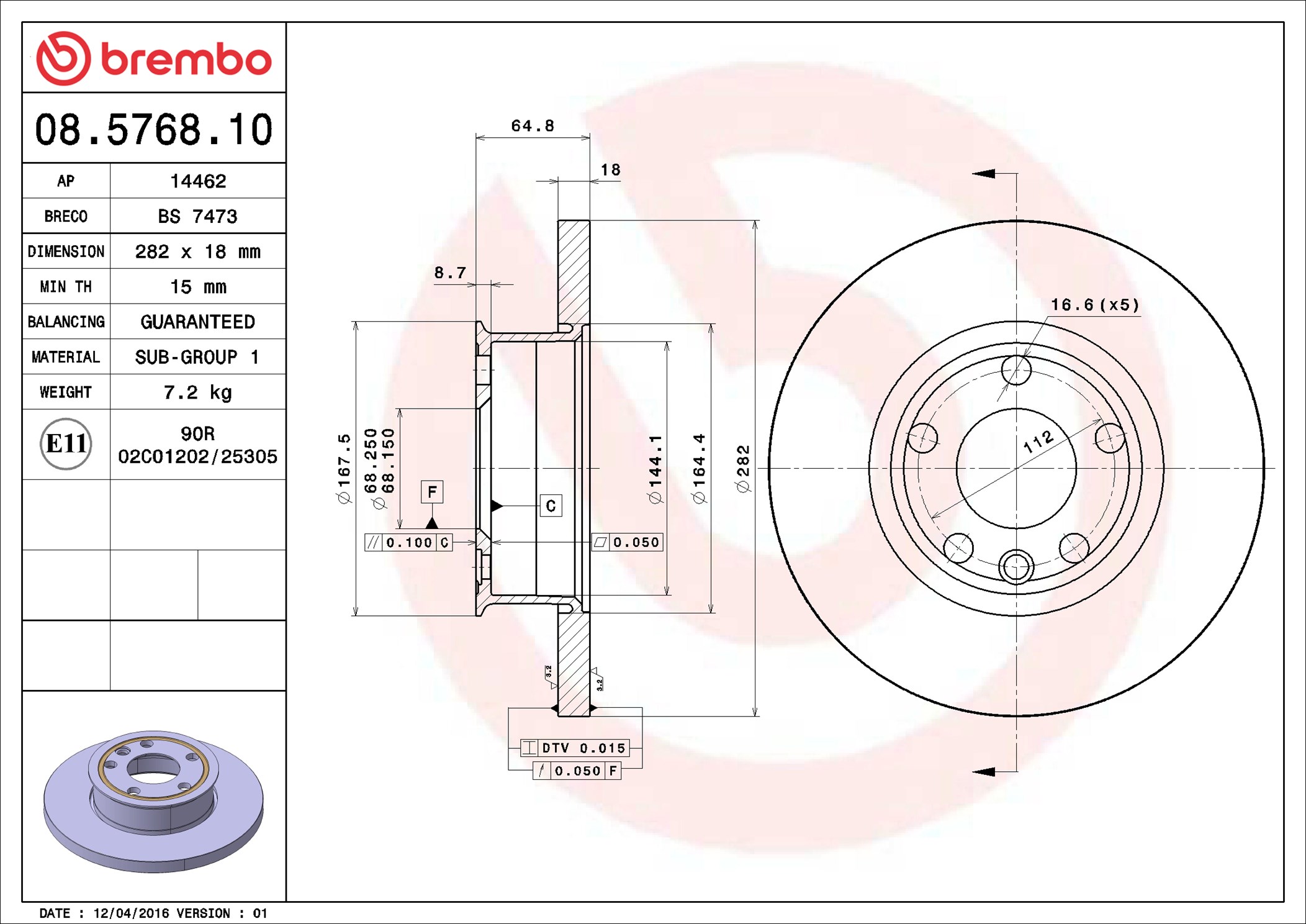 Bremsscheibe - 08.5768.10 BREMBO