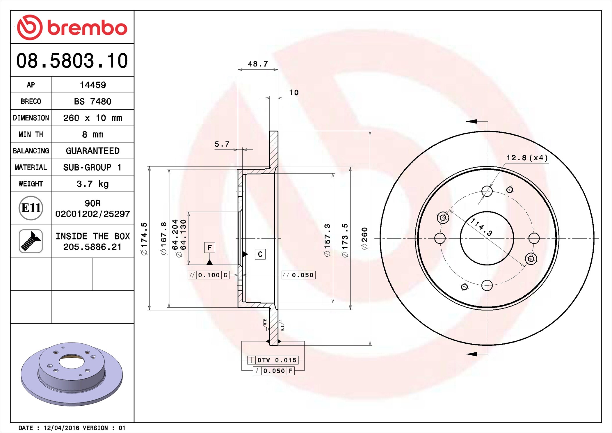 Discofreno - 08.5803.10 BREMBO