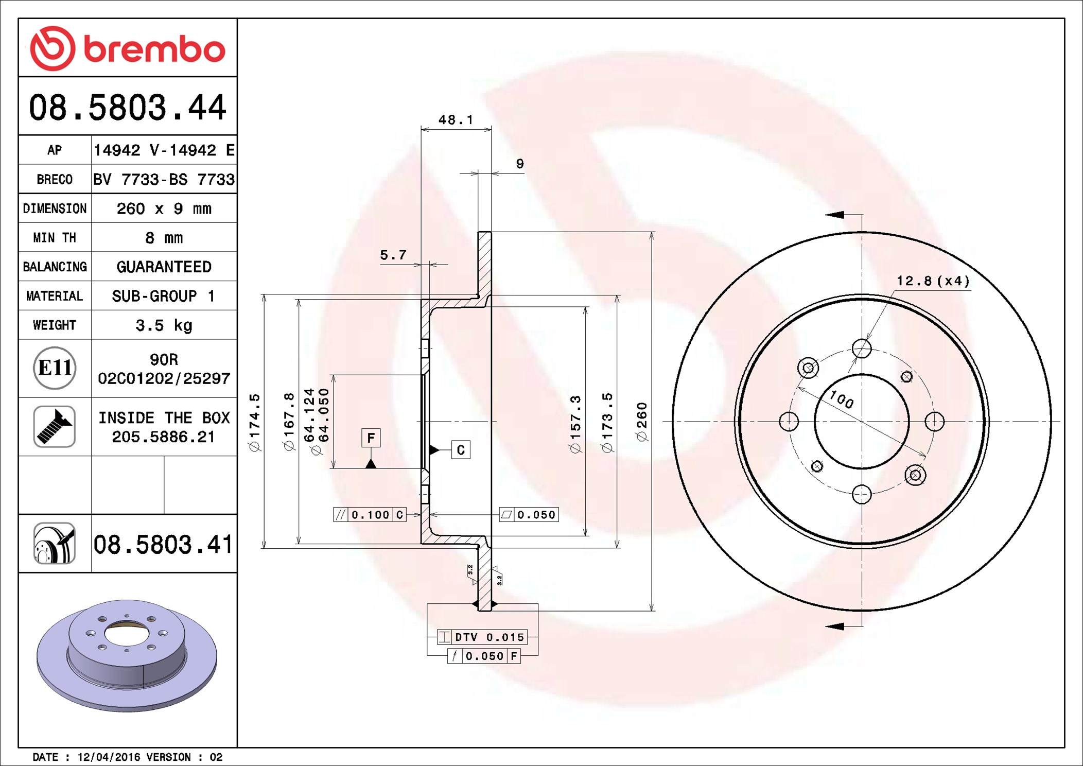Discofreno - 08.5803.41 BREMBO