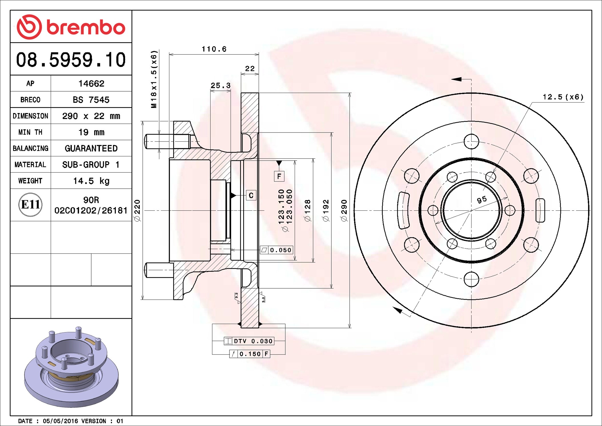 Discofreno - 08.5959.10 BREMBO