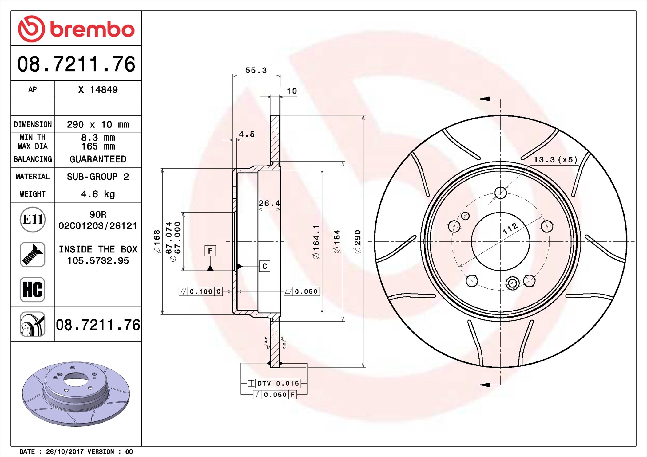 Discofreno - 08.7211.76 BREMBO