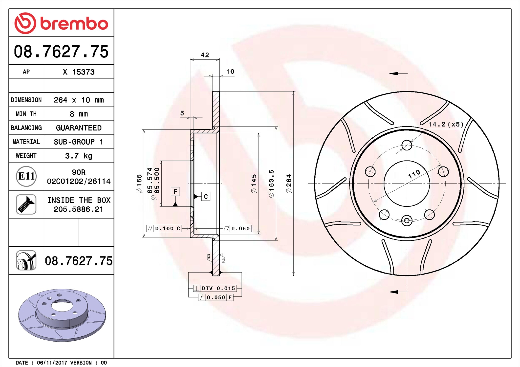 Discofreno - 08.7627.75 BREMBO