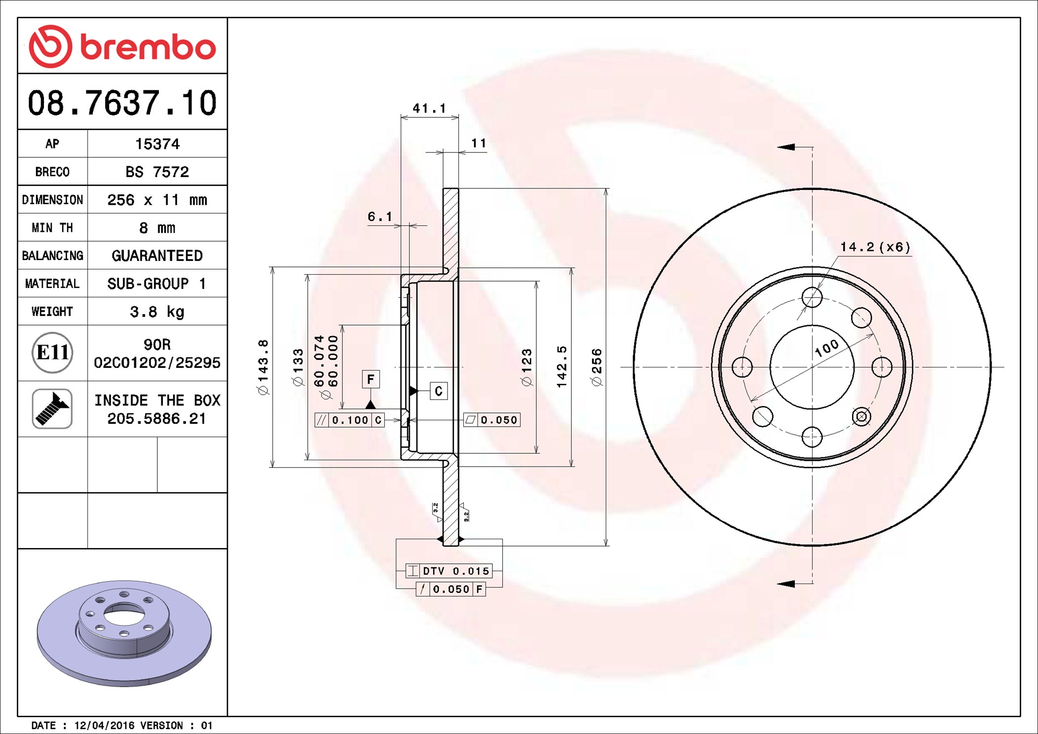 Discofreno - 08.7637.10 BREMBO