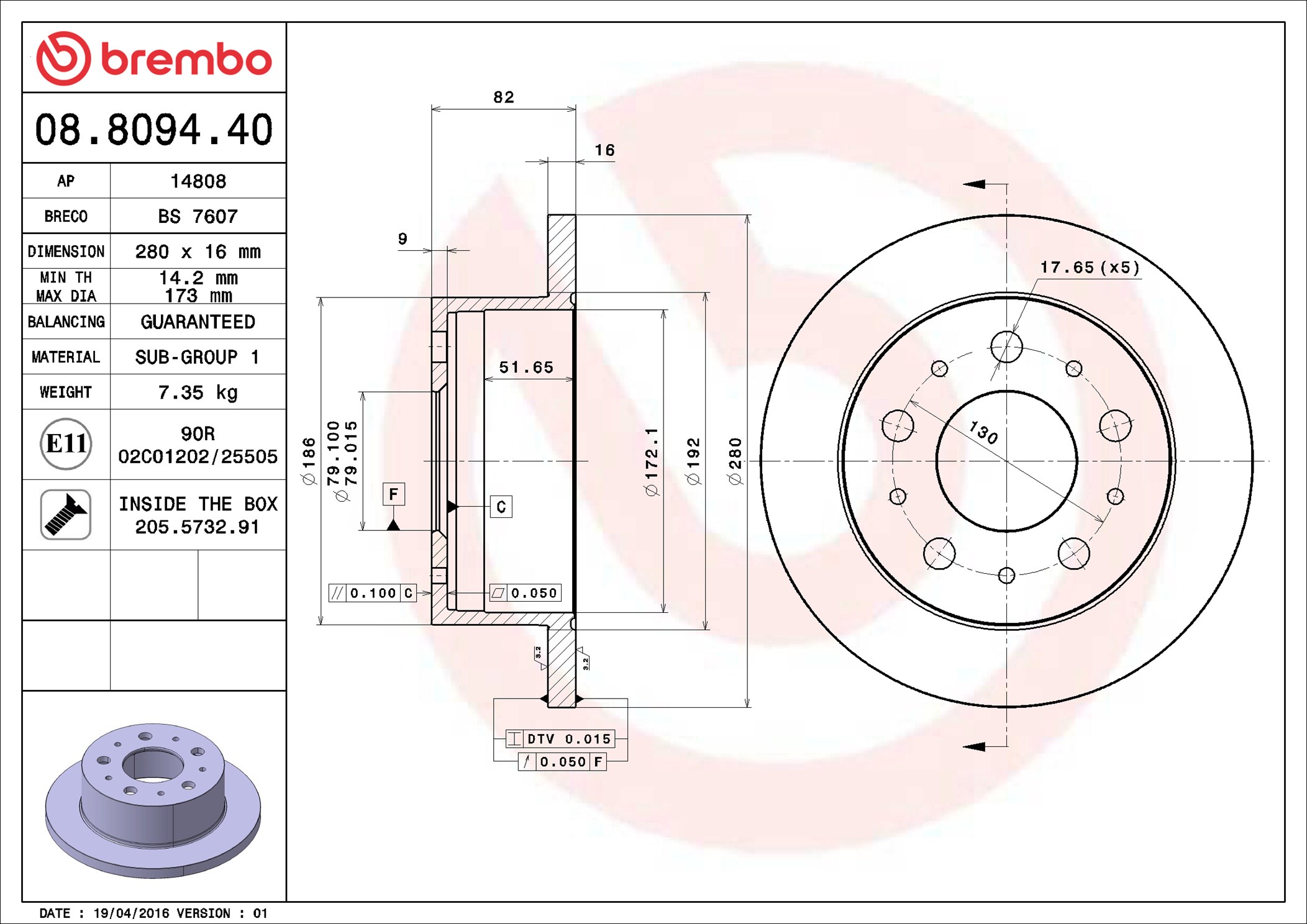 Discofreno - 08.8094.40 BREMBO