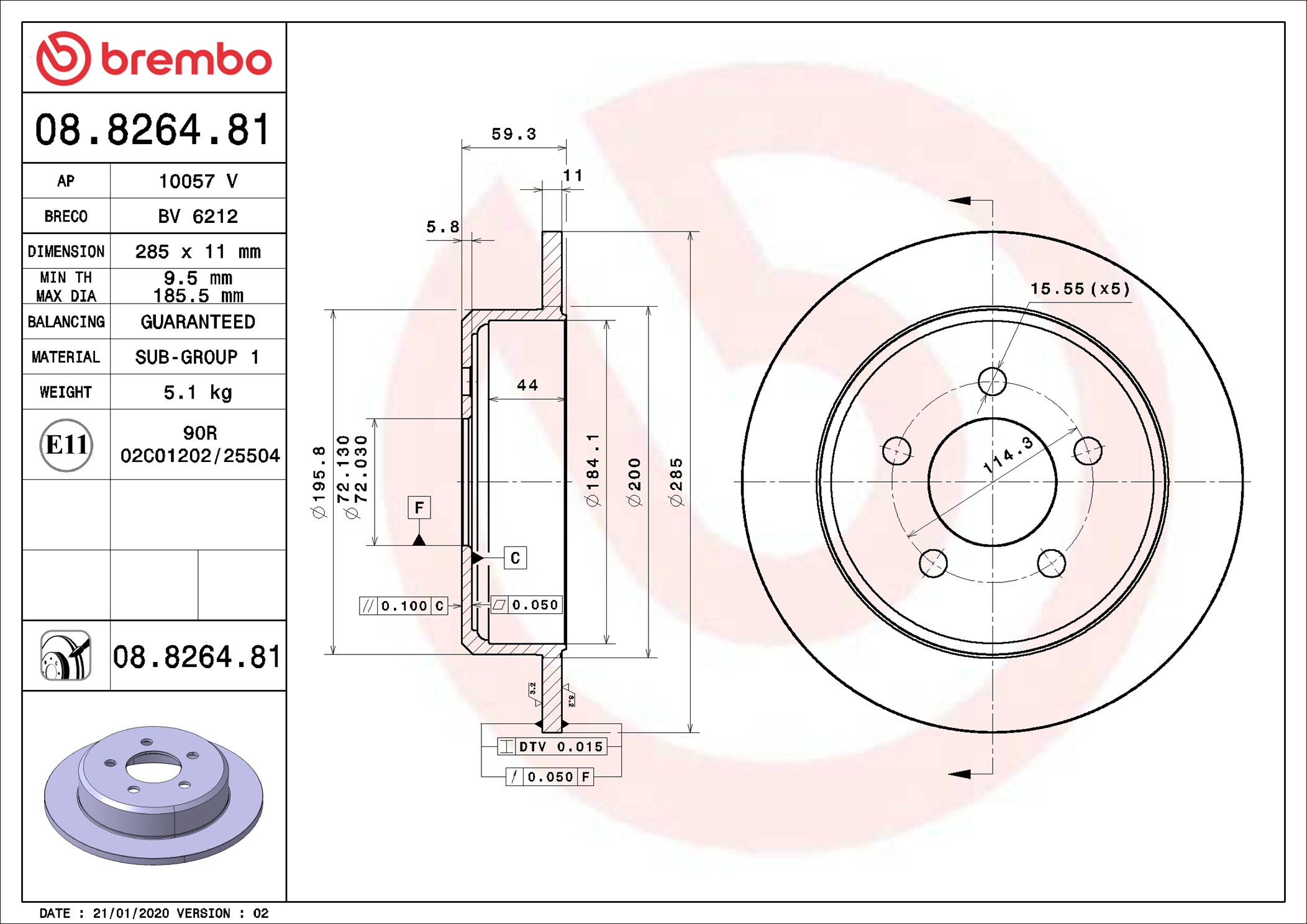 Discofreno - 08.8264.81 BREMBO