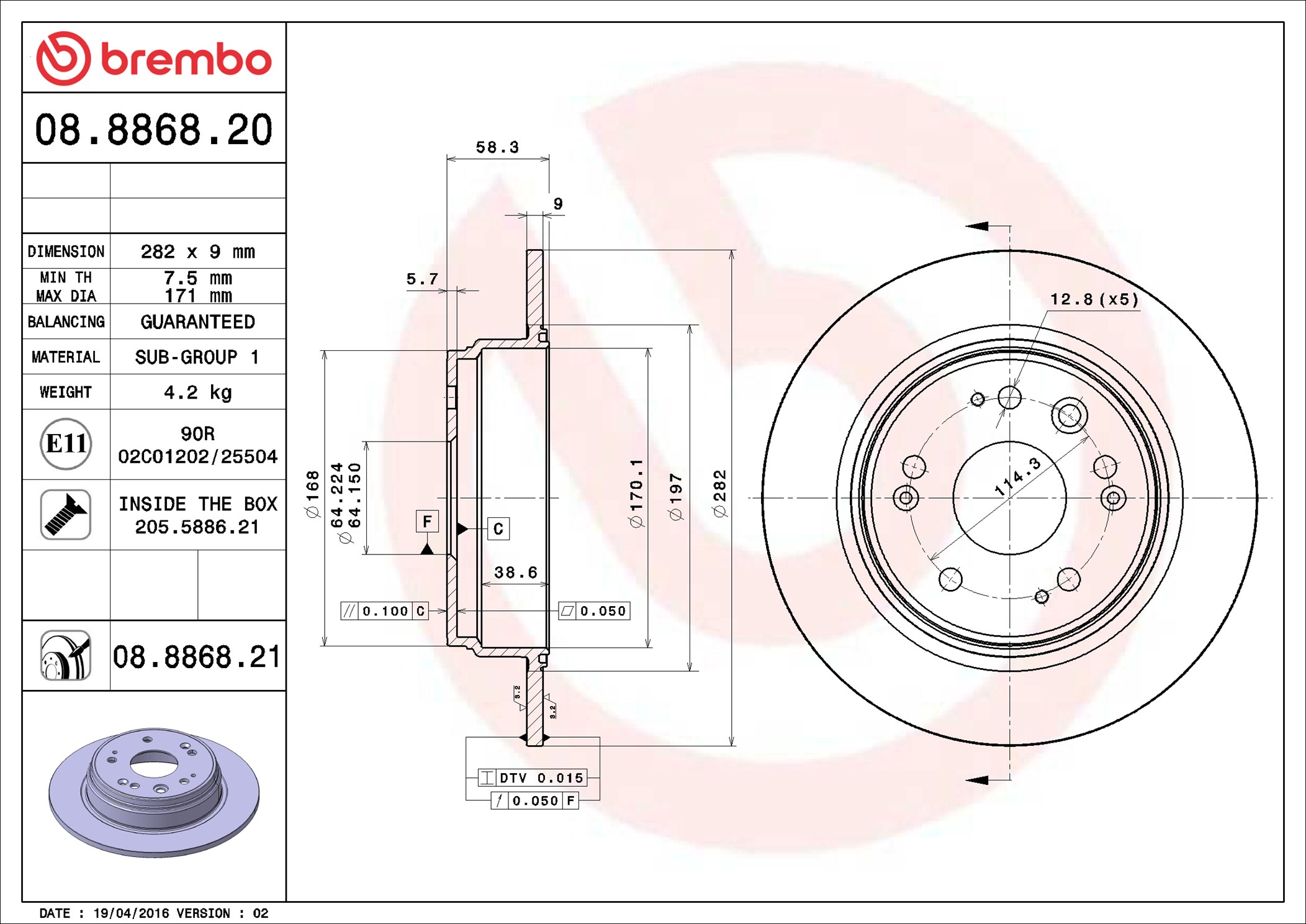 Discofreno - 08.8868.20 BREMBO