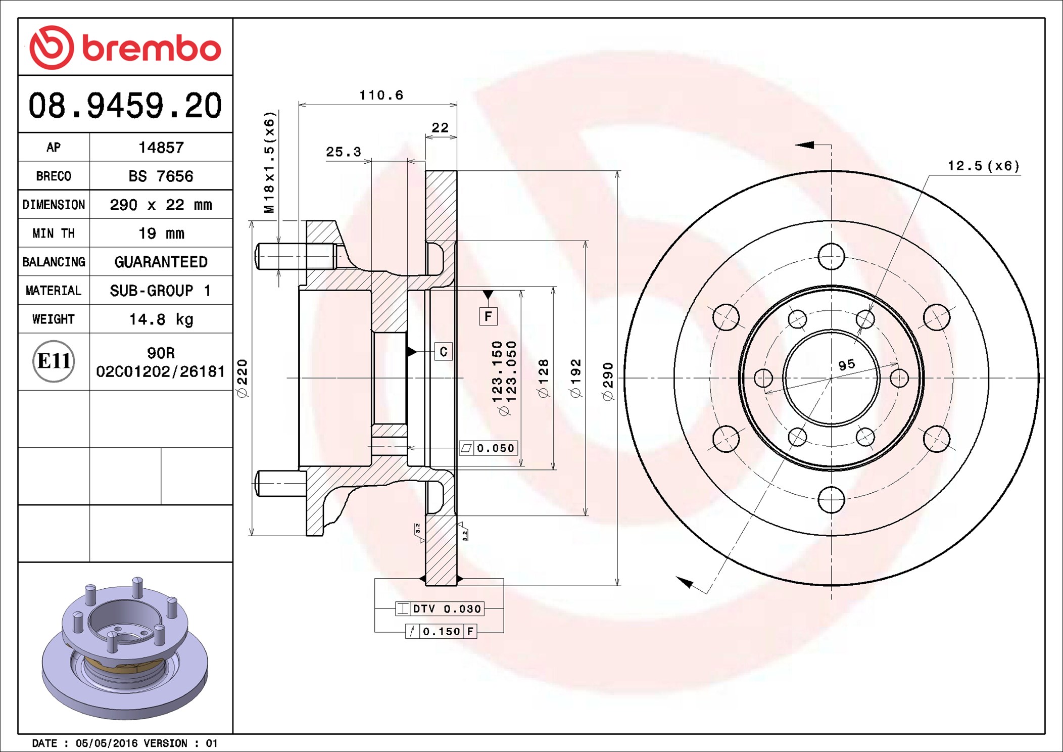 Discofreno - 08.9459.20 BREMBO