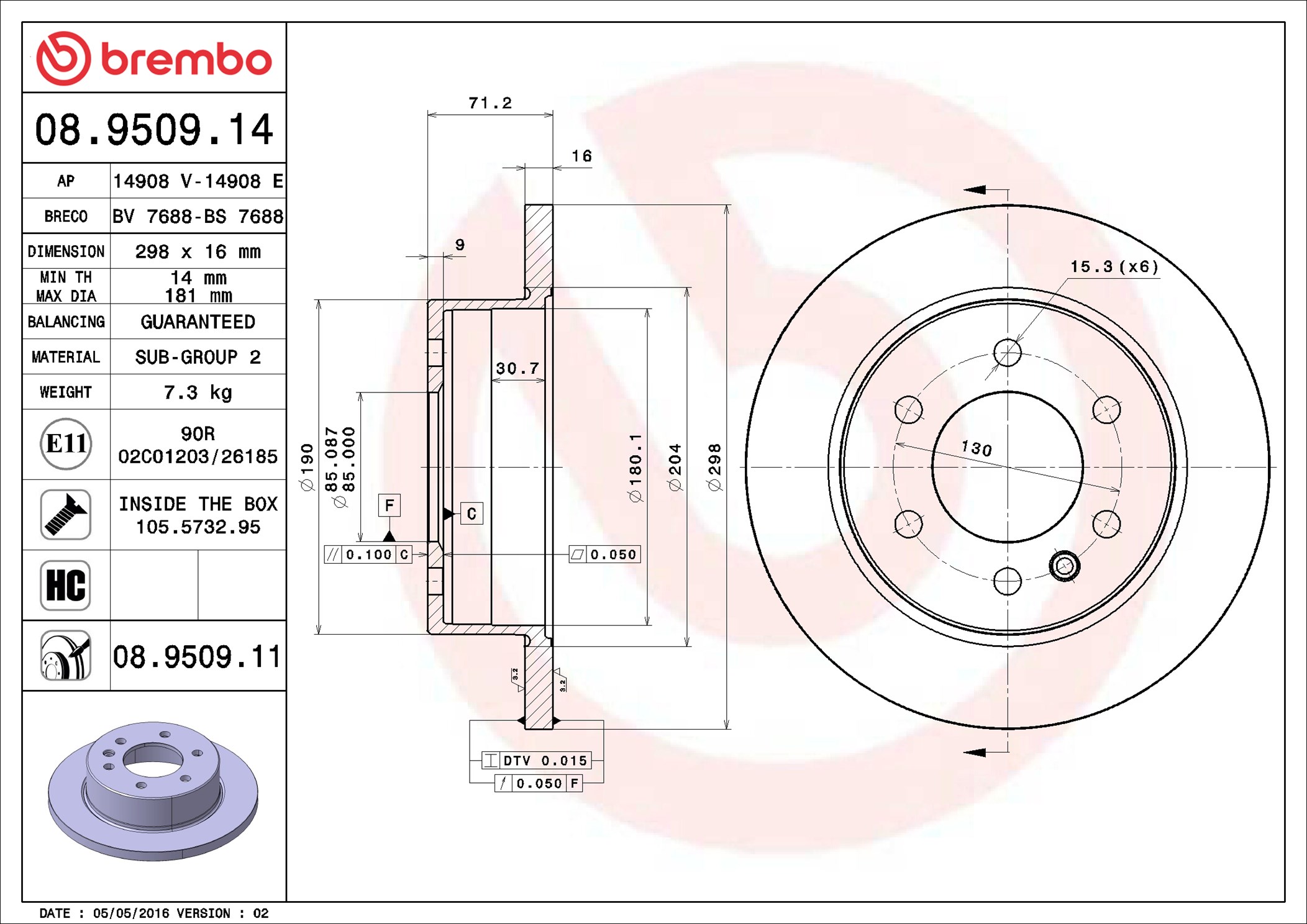 Discofreno - 08.9509.11 BREMBO