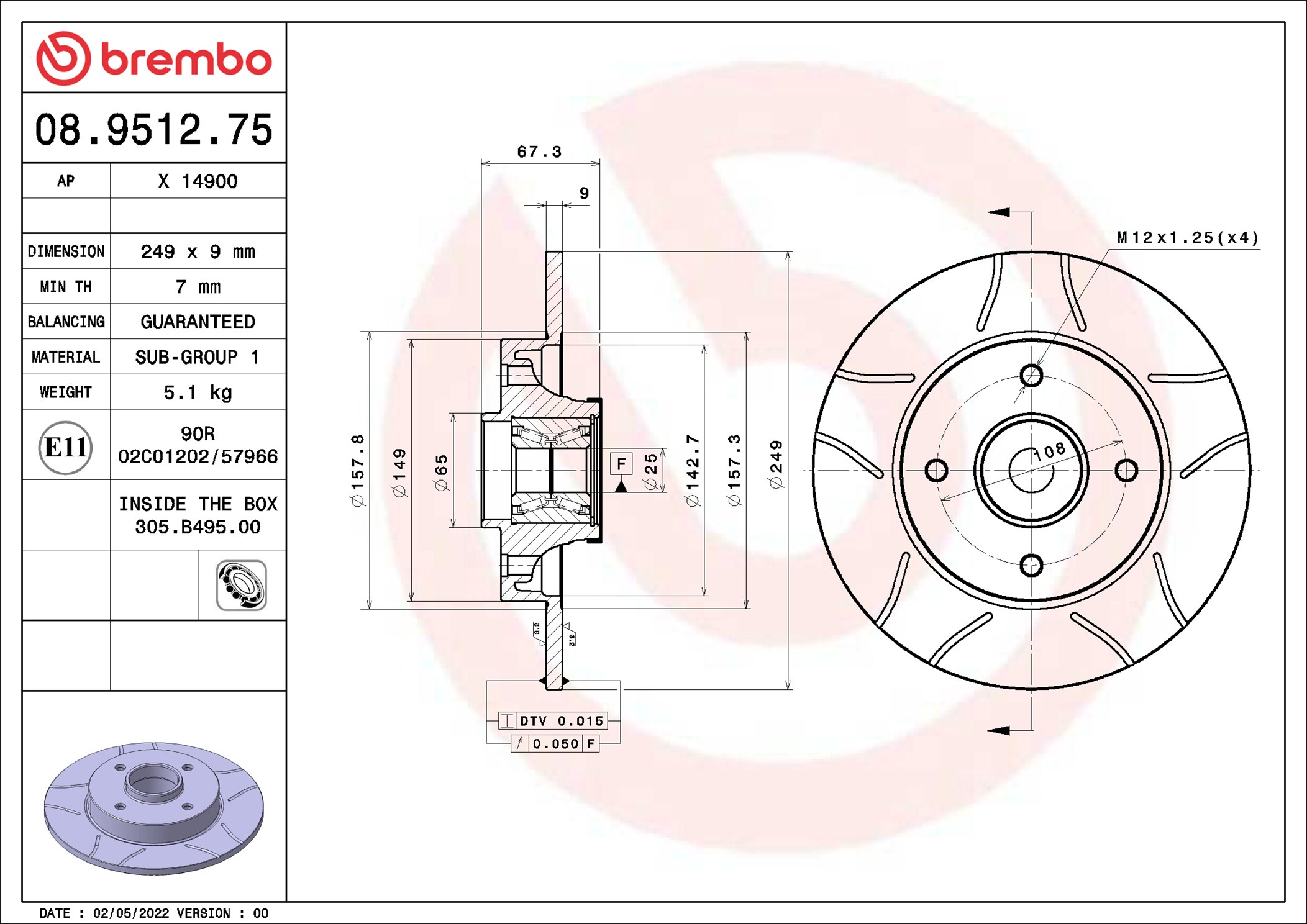 Discofreno - 08.9512.75 BREMBO