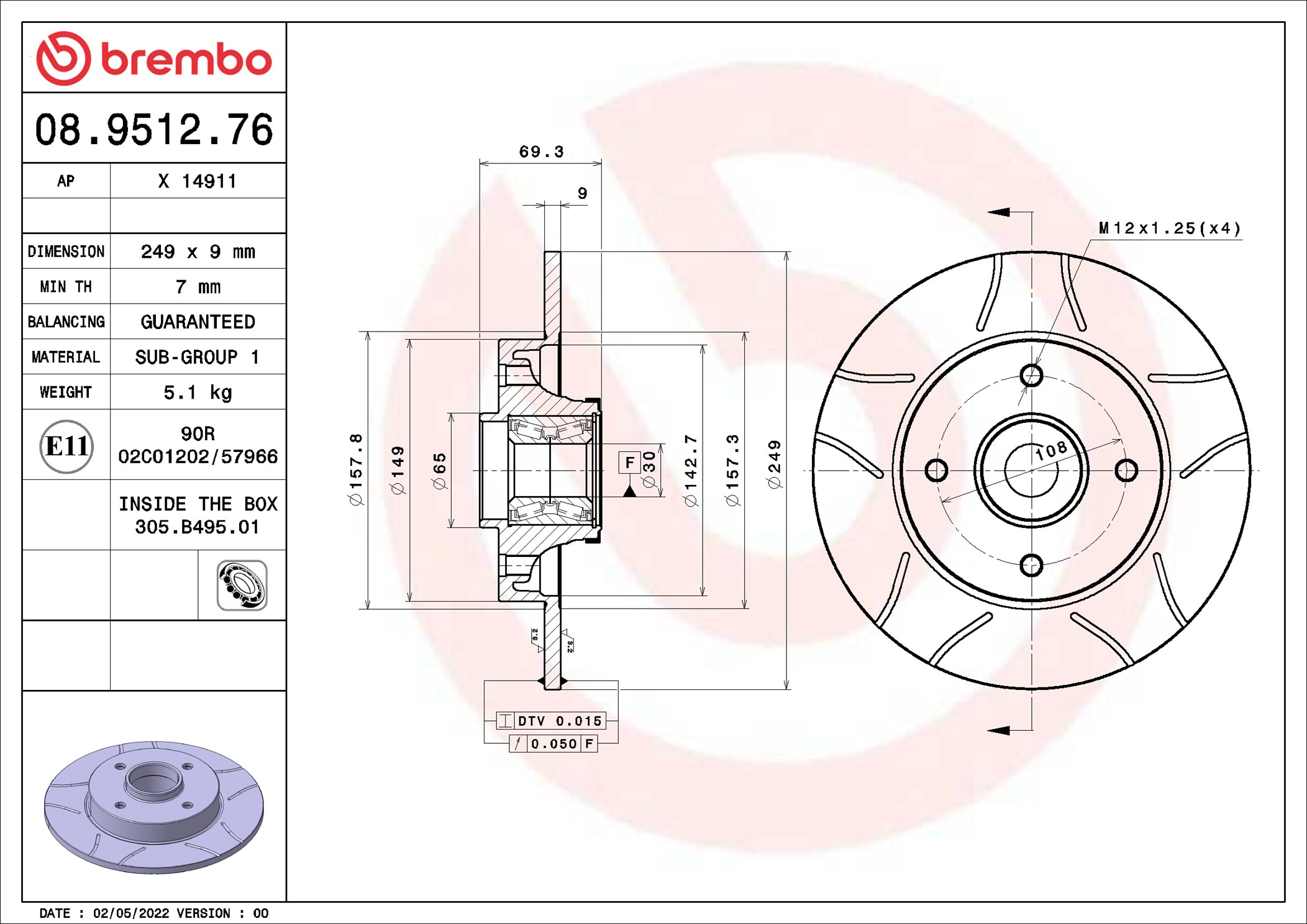 Discofreno - 08.9512.76 BREMBO