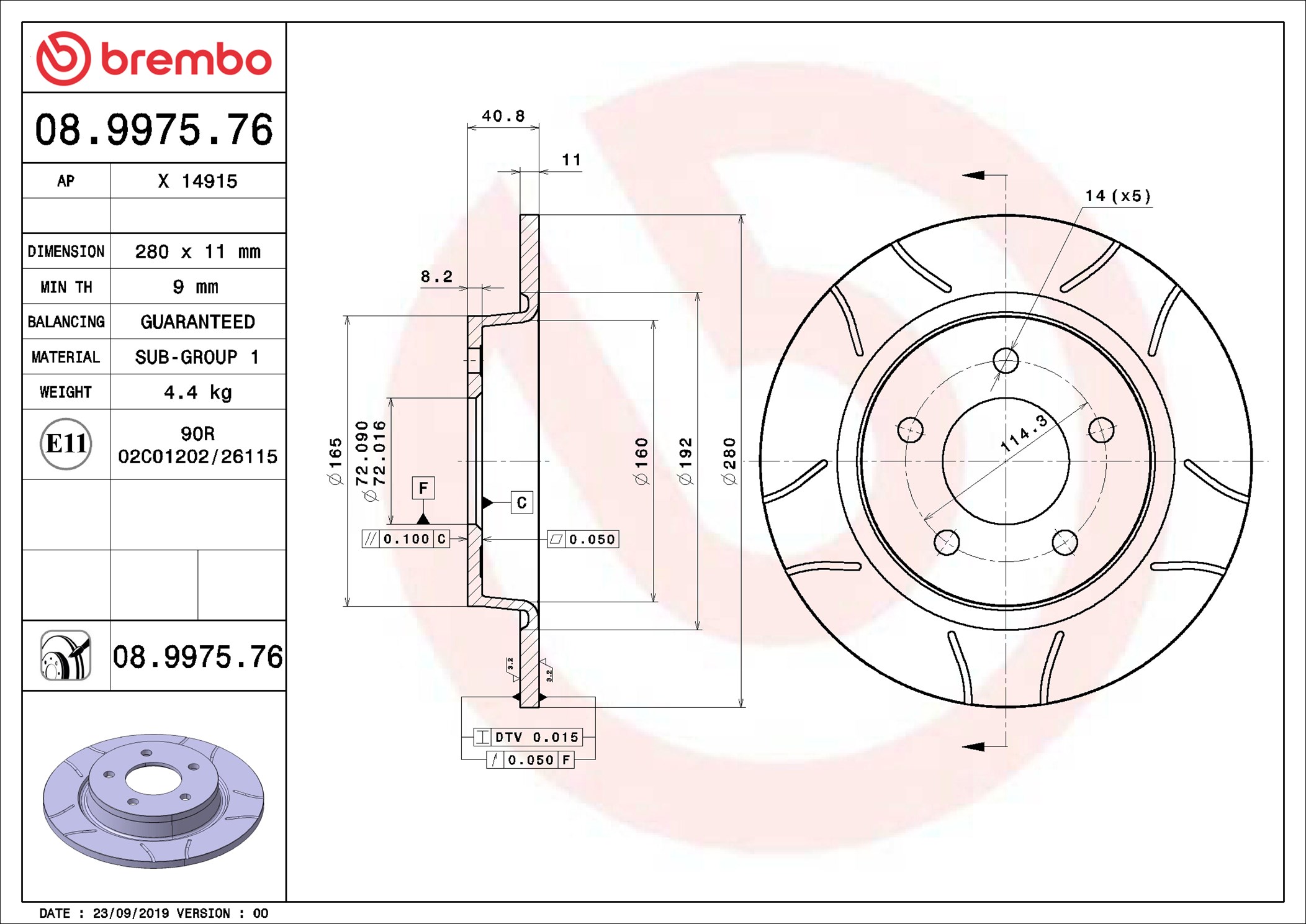 Discofreno - 08.9975.76 BREMBO