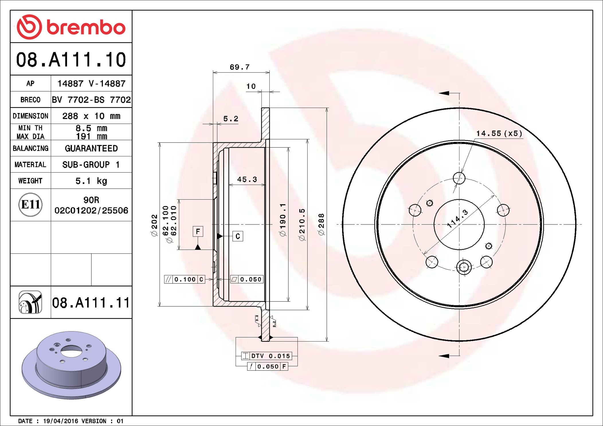 Discofreno - 08.A111.11 BREMBO