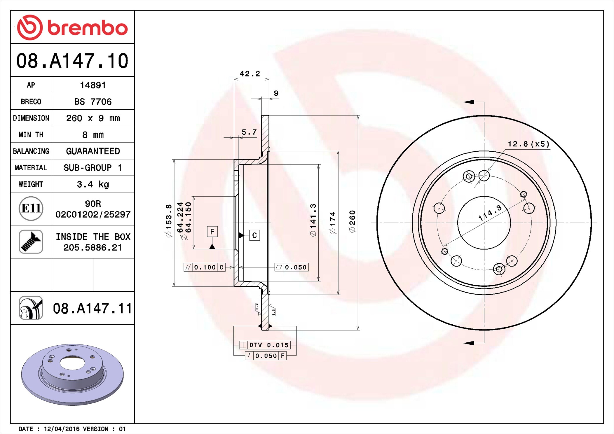 Discofreno - 08.A147.11 BREMBO