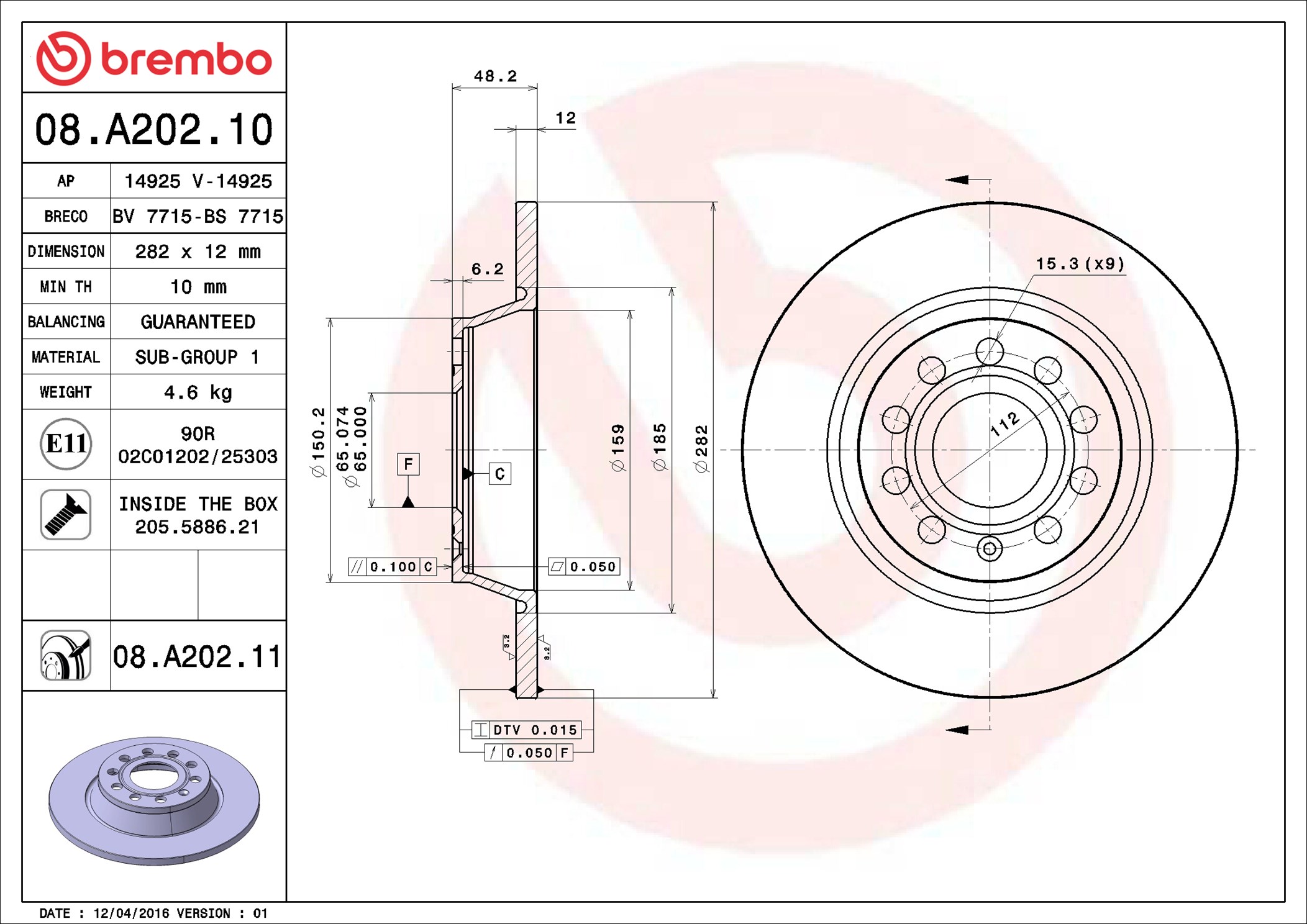 Discofreno - 08.A202.11 BREMBO