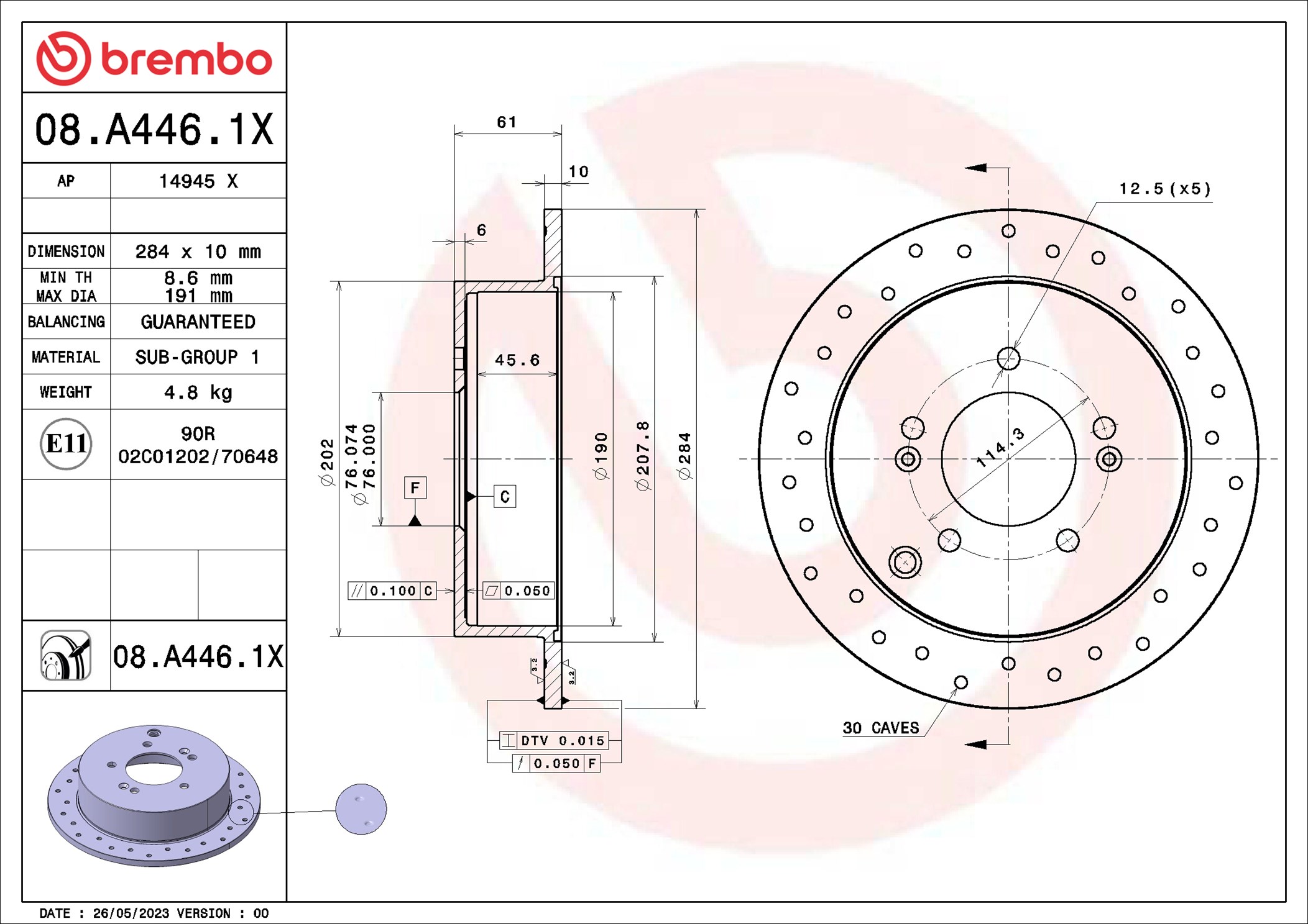 Discofreno - 08.A446.1X BREMBO