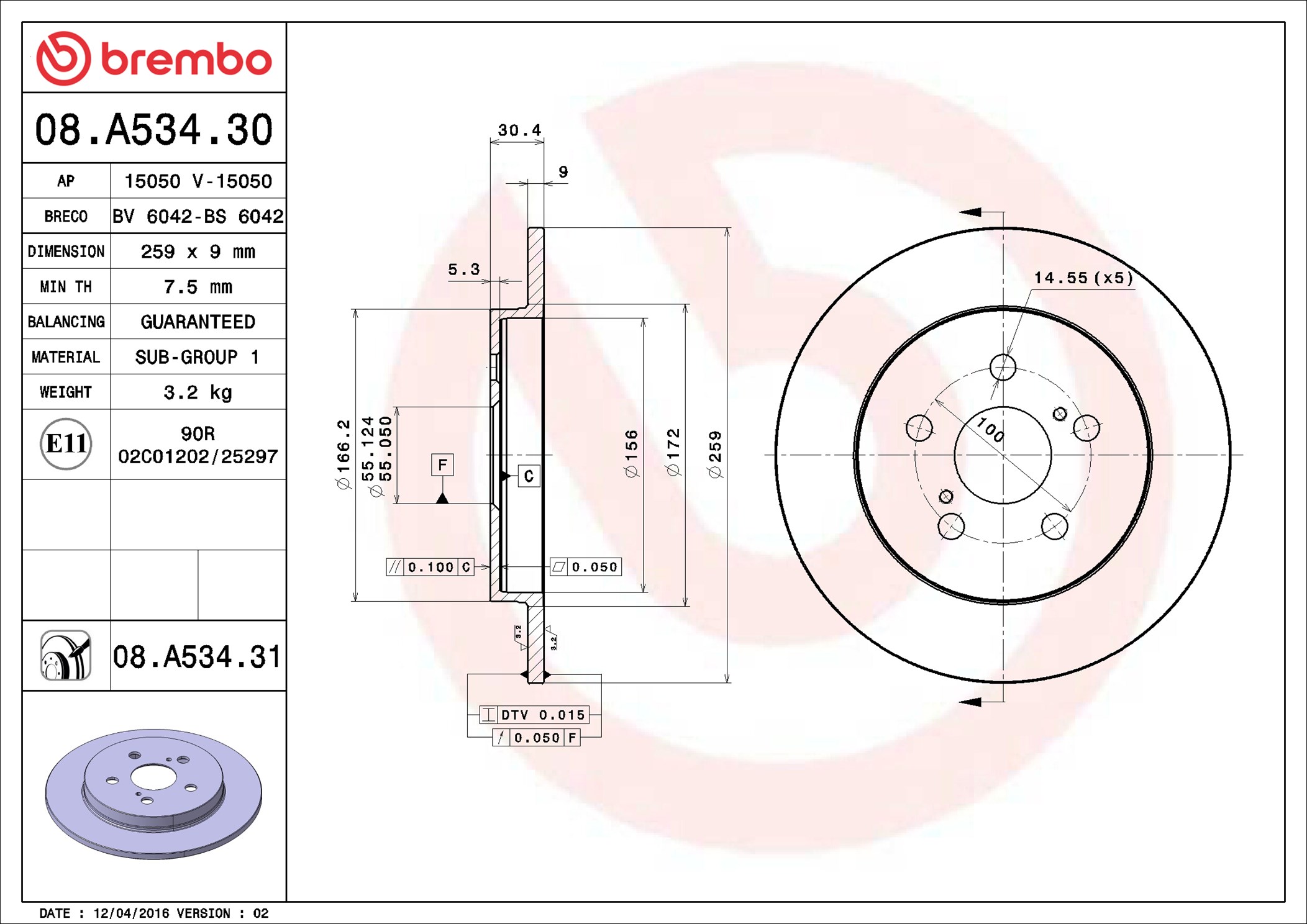 Discofreno - 08.A534.31 BREMBO