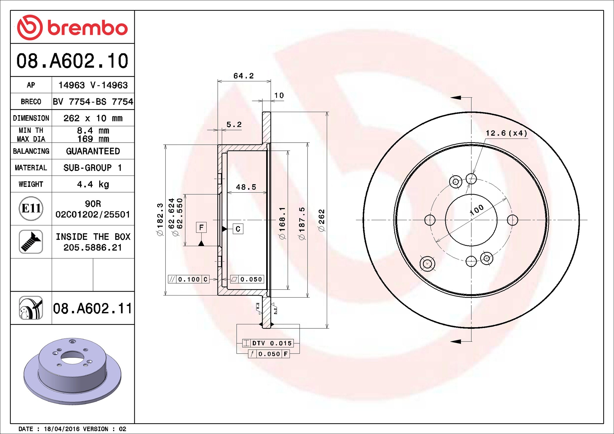 Discofreno - 08.A602.11 BREMBO