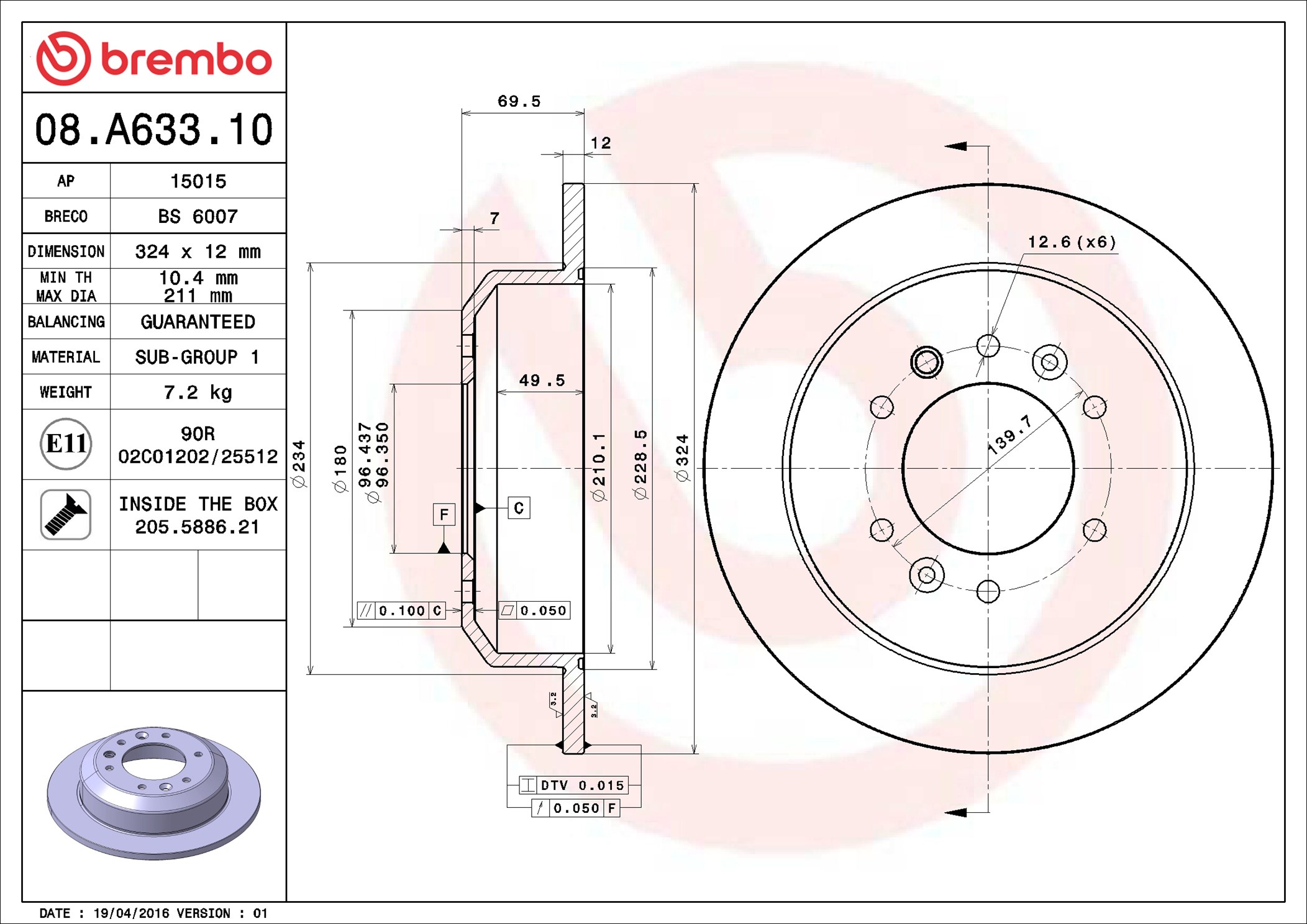 Discofreno - 08.A633.10 BREMBO