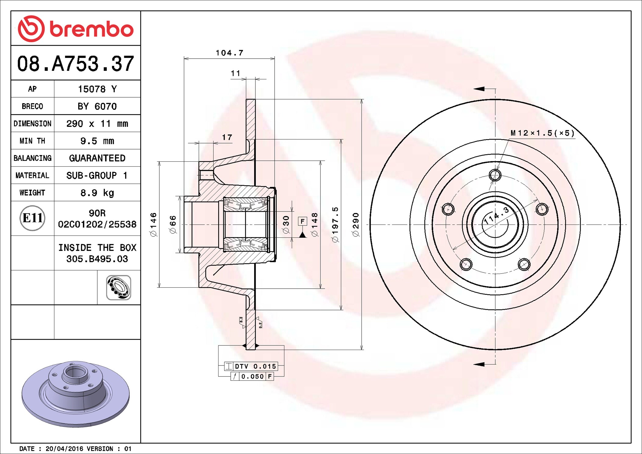Discofreno - 08.A753.37 BREMBO