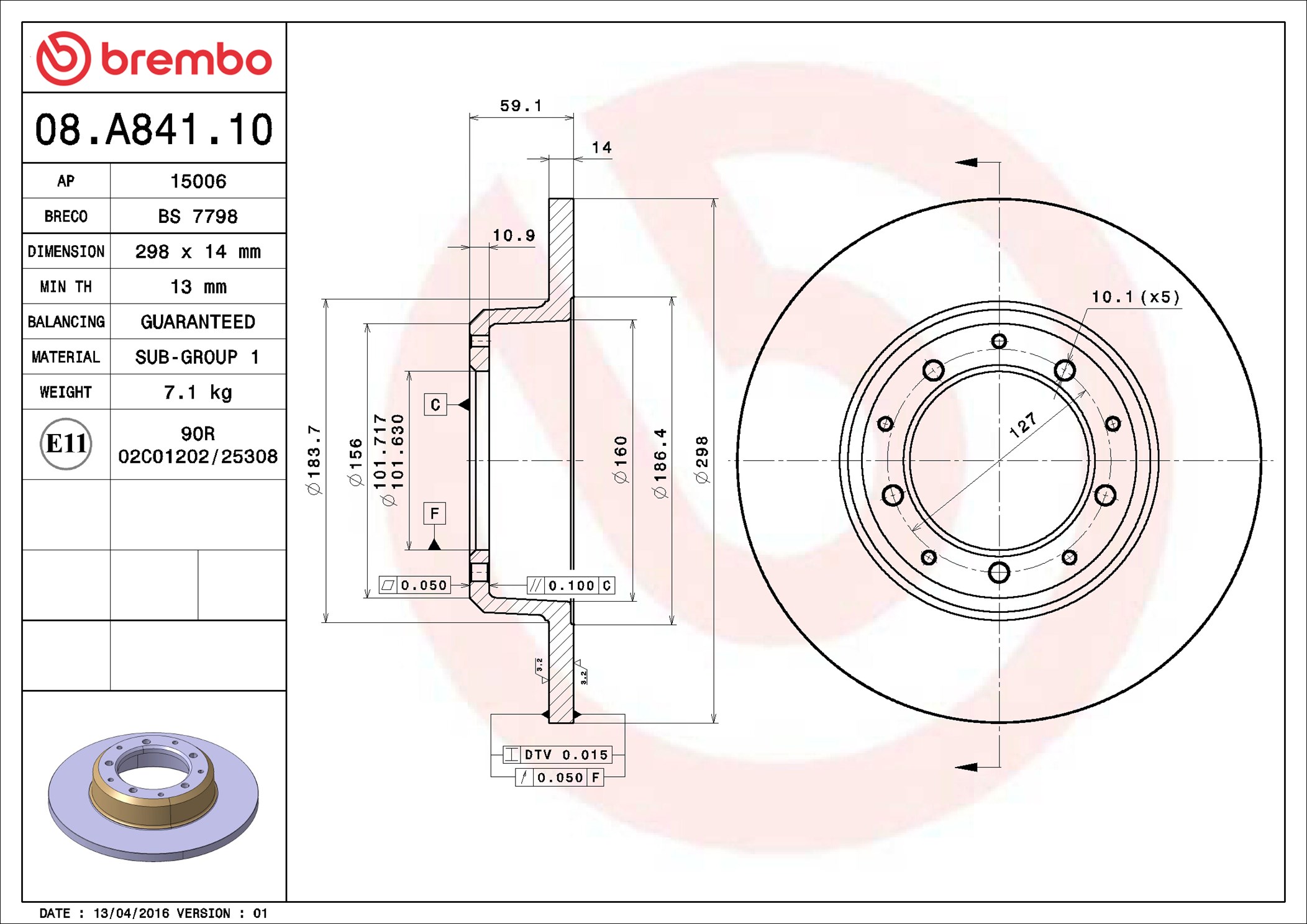 Discofreno - 08.A841.10 BREMBO
