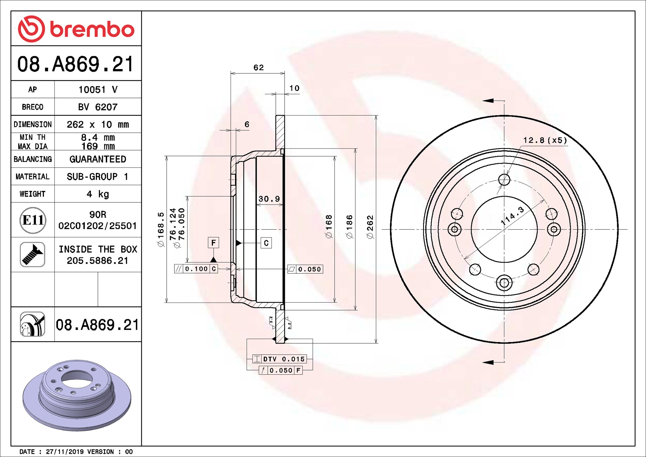 Discofreno - 08.A869.21 BREMBO