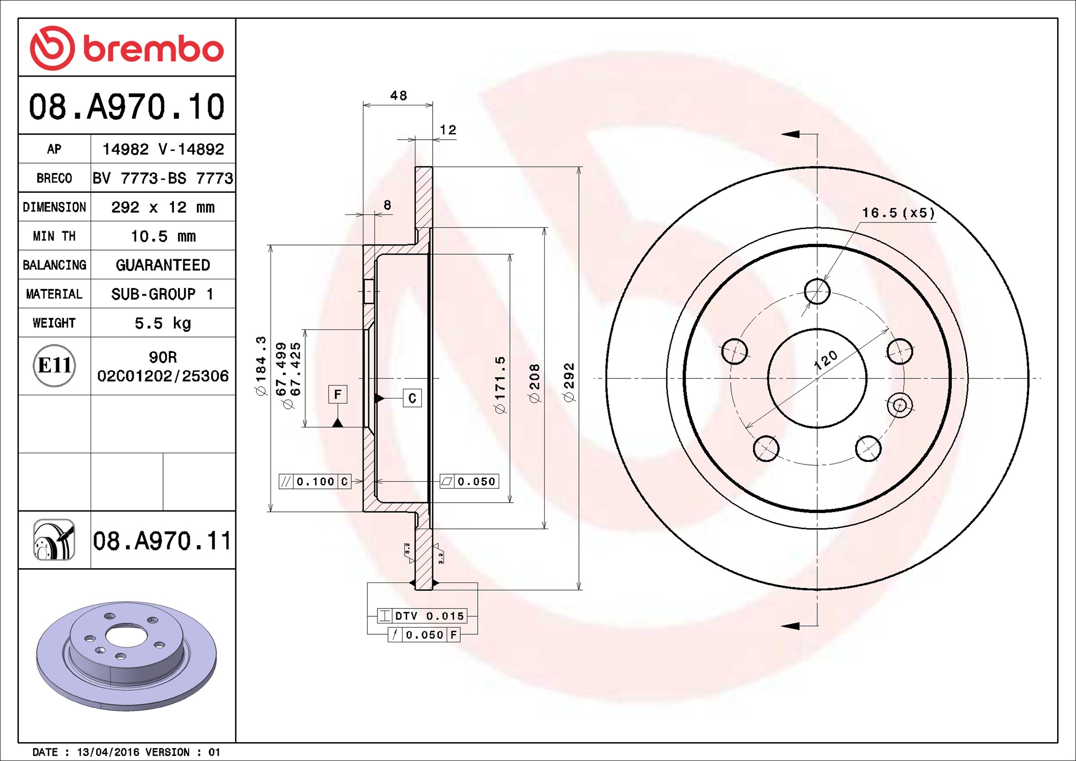 Discofreno - 08.A970.11 BREMBO