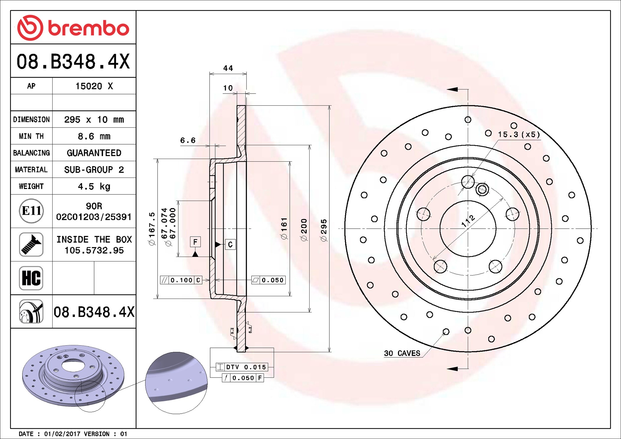 Brake Disc - 08.B348.4X BREMBO