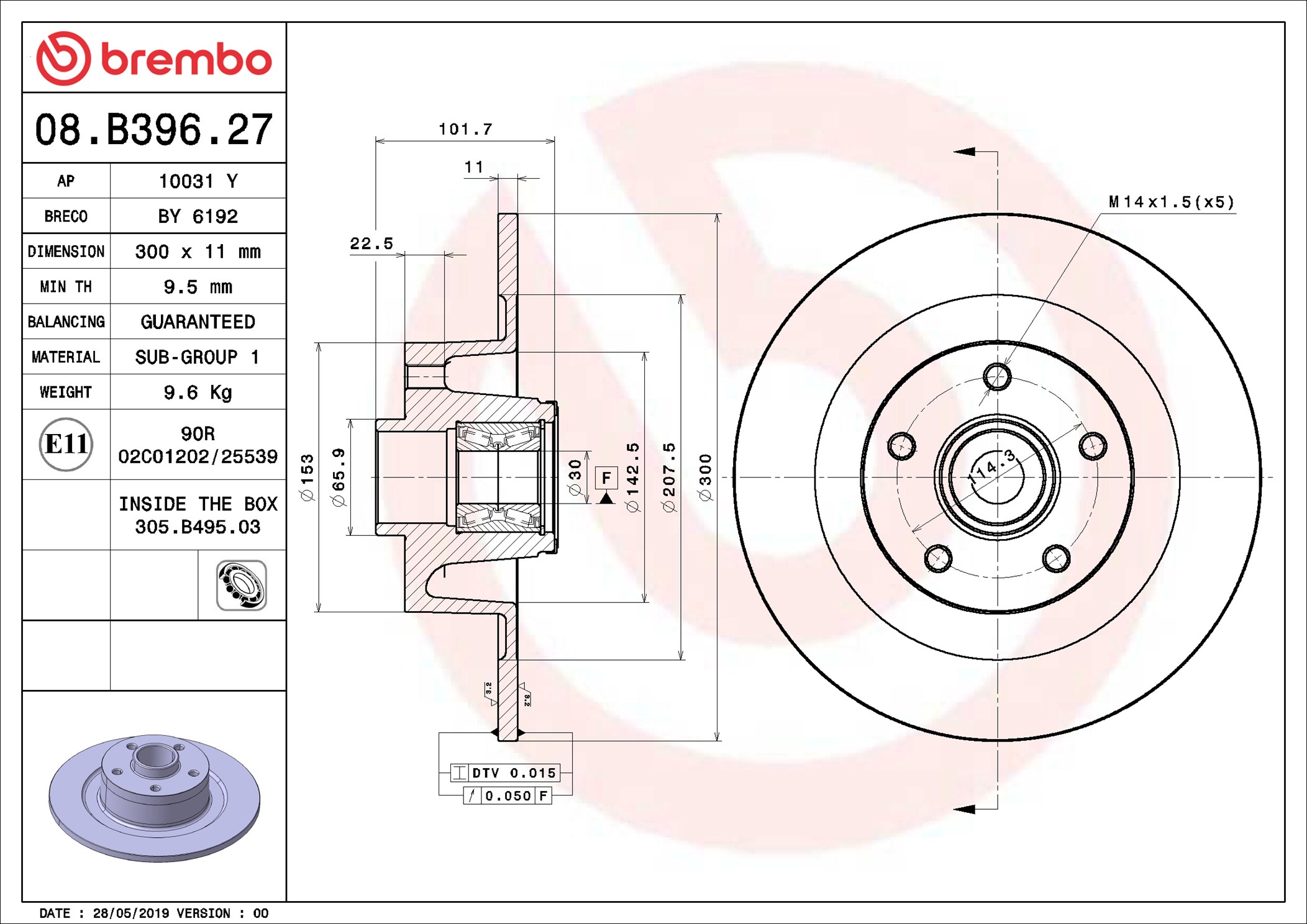 Discofreno - 08.B396.27 BREMBO