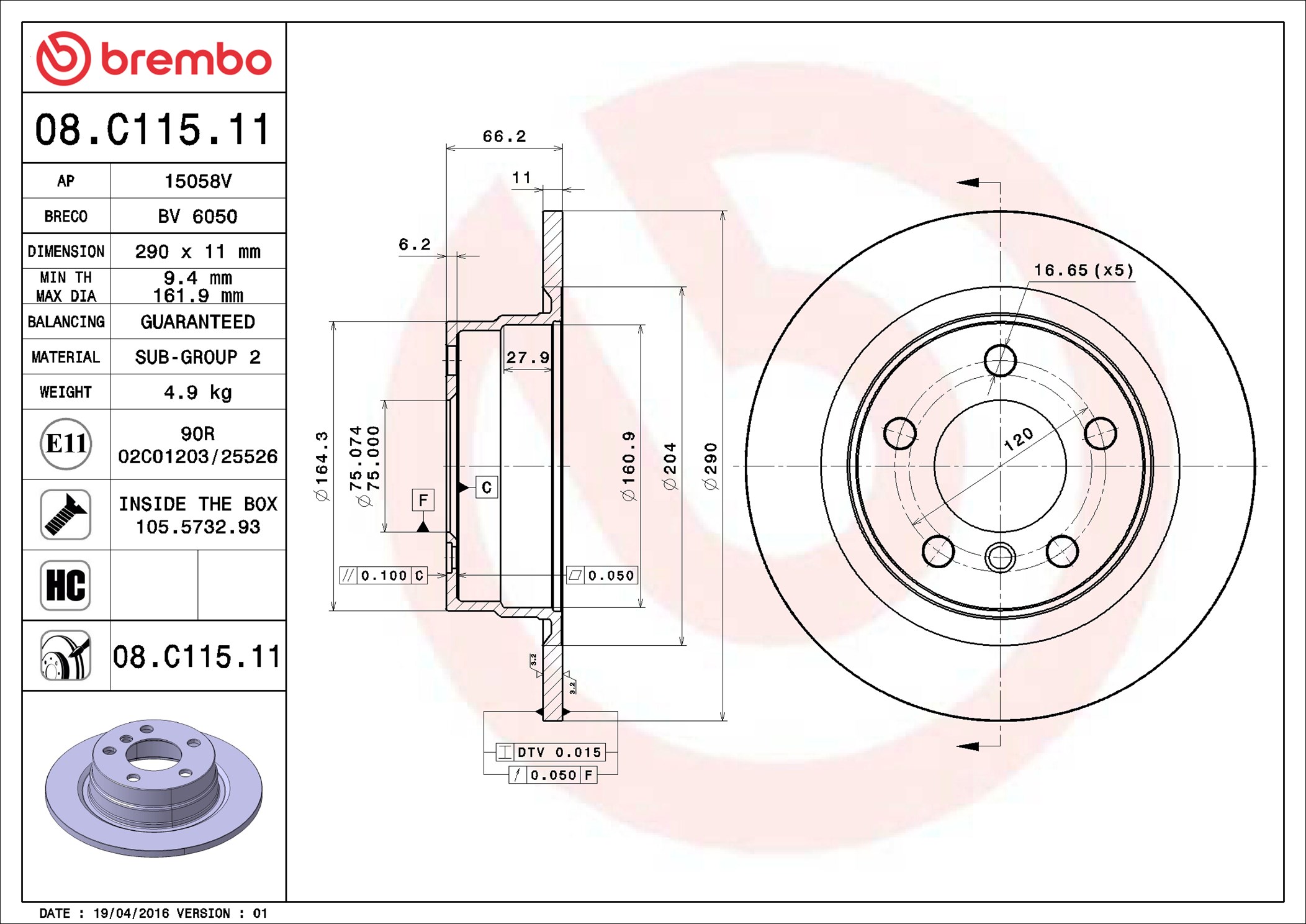 Discofreno - 08.C115.11 BREMBO