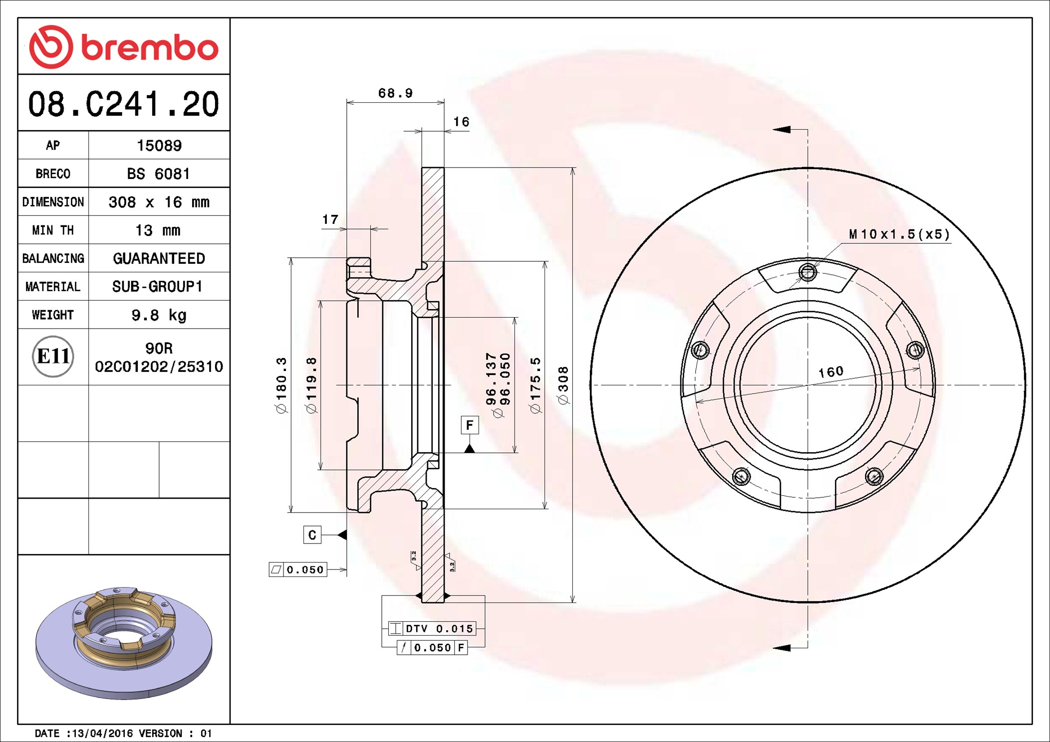 Discofreno - 08.C241.20 BREMBO