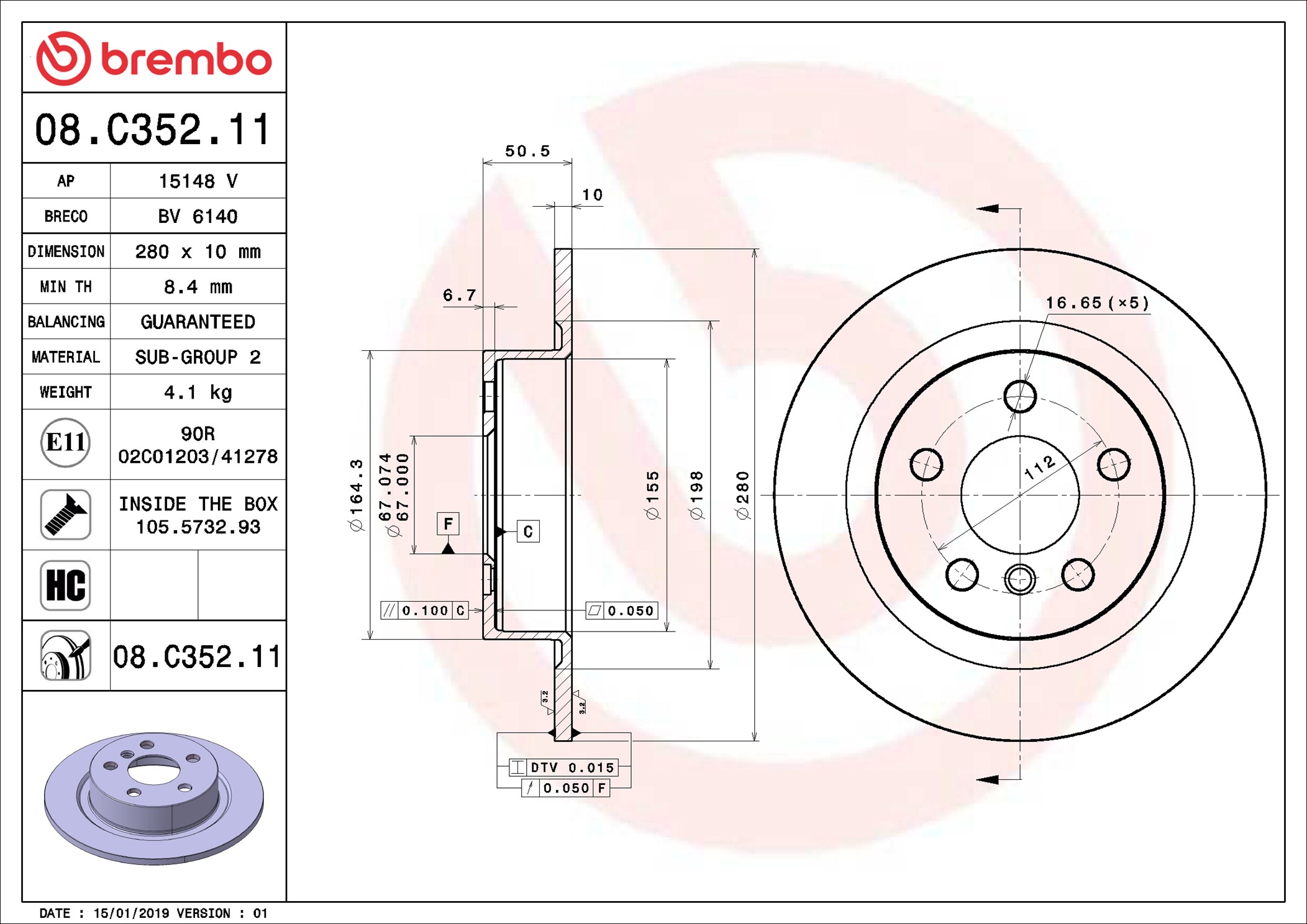 Discofreno - 08.C352.11 BREMBO