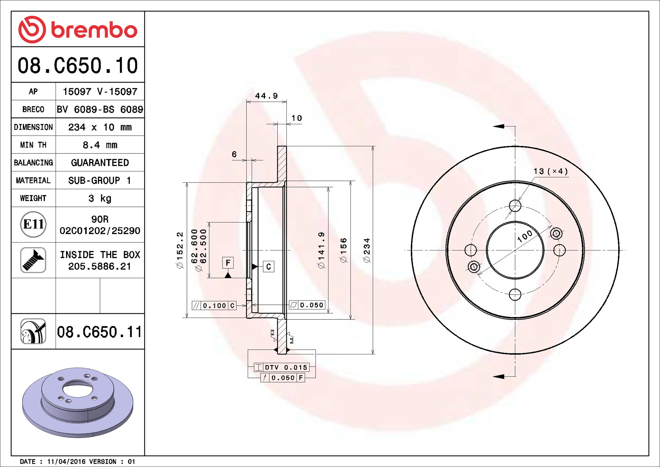 Discofreno - 08.C650.11 BREMBO
