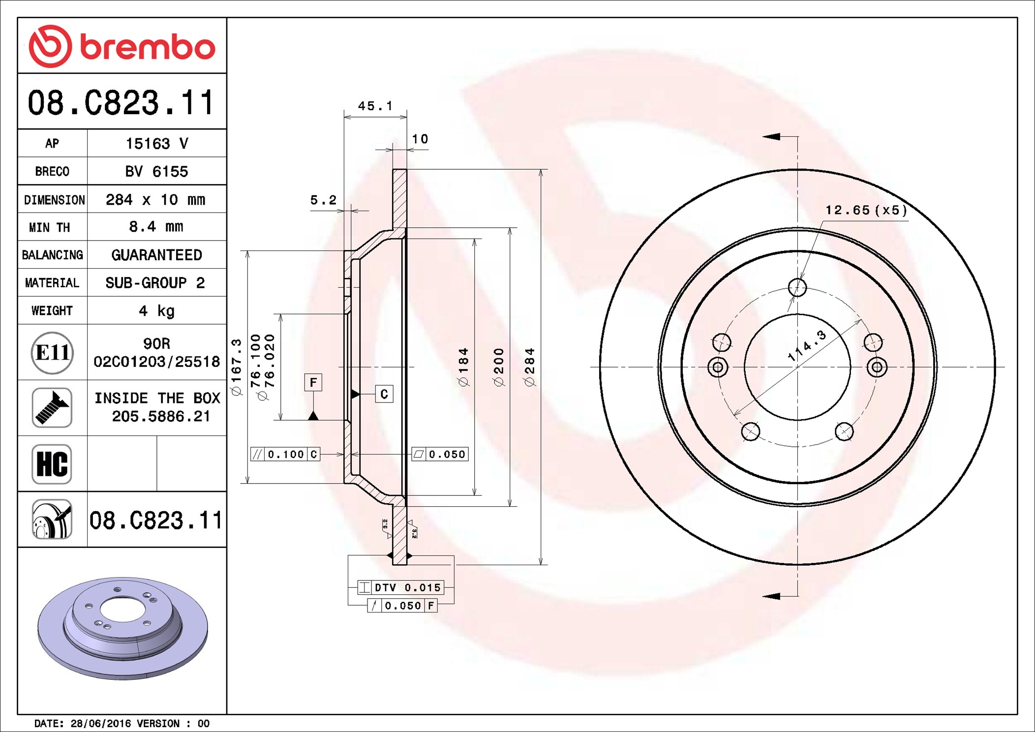Discofreno - 08.C823.11 BREMBO