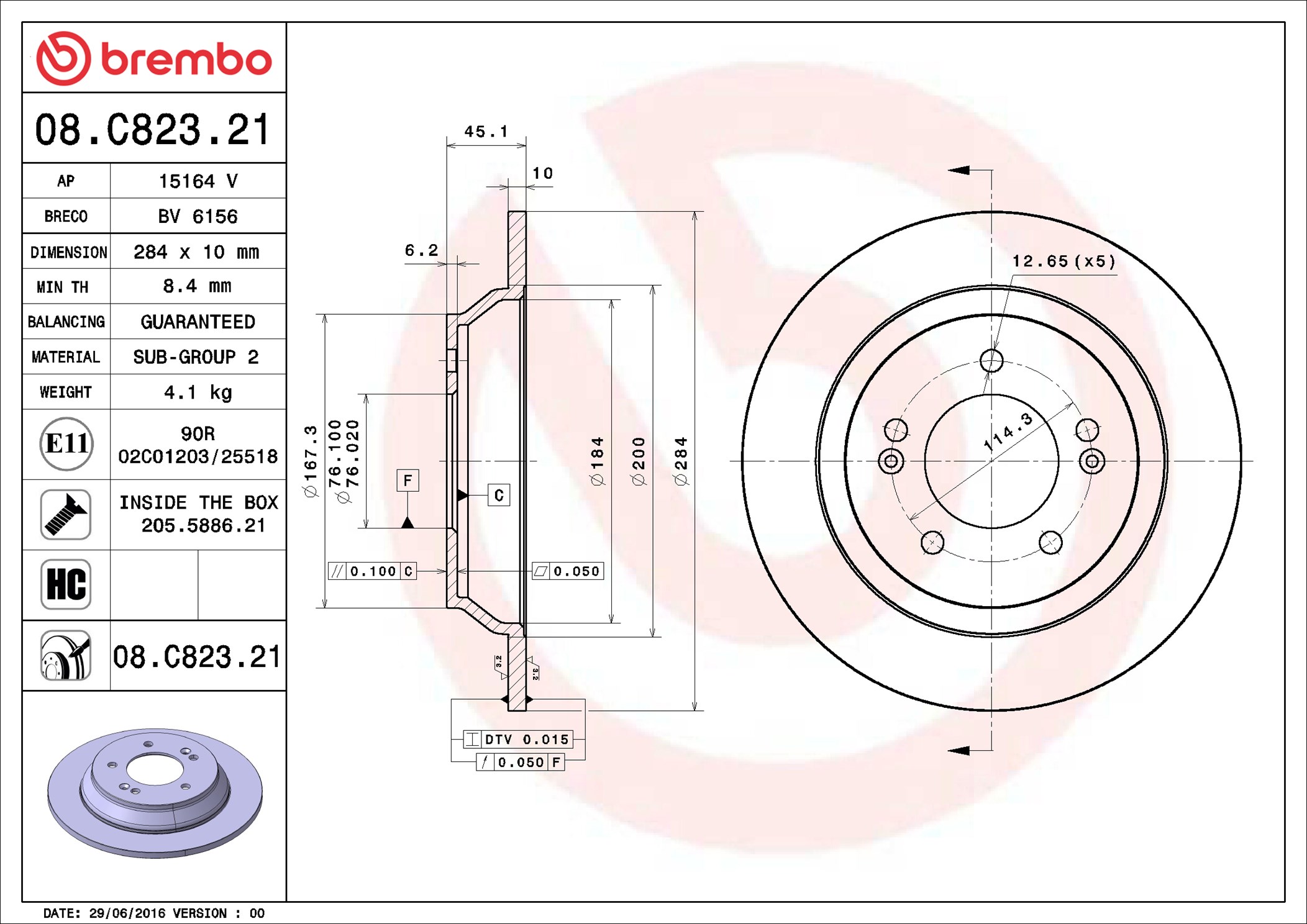 Discofreno - 08.C823.21 BREMBO