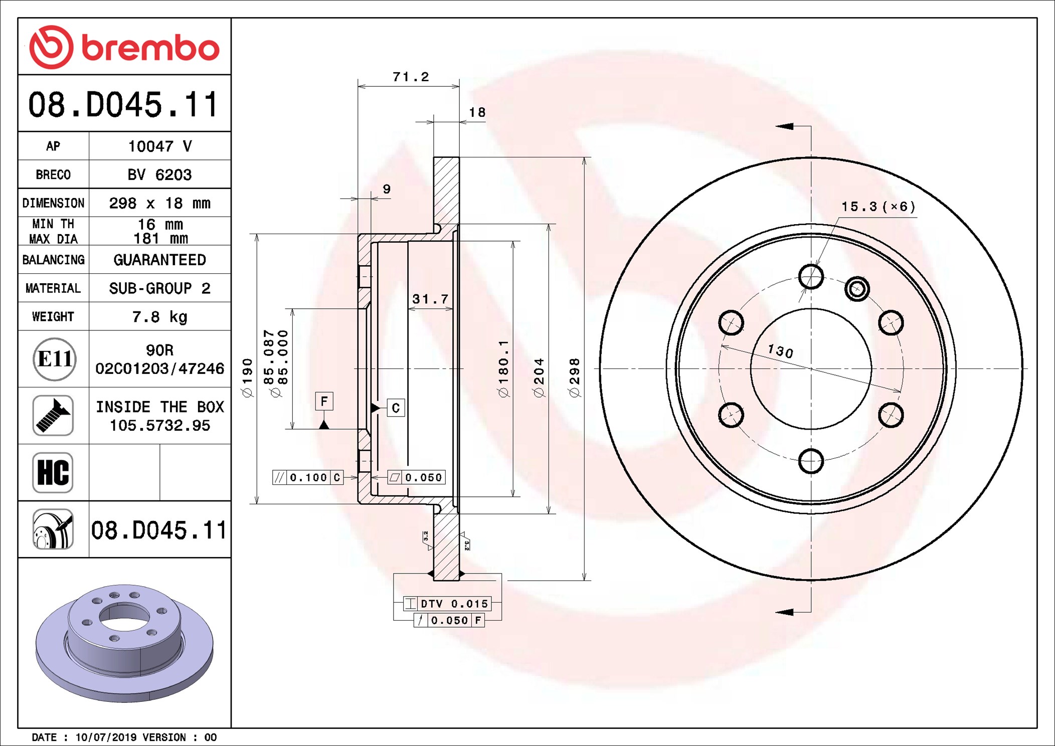 Discofreno - 08.D045.11 BREMBO