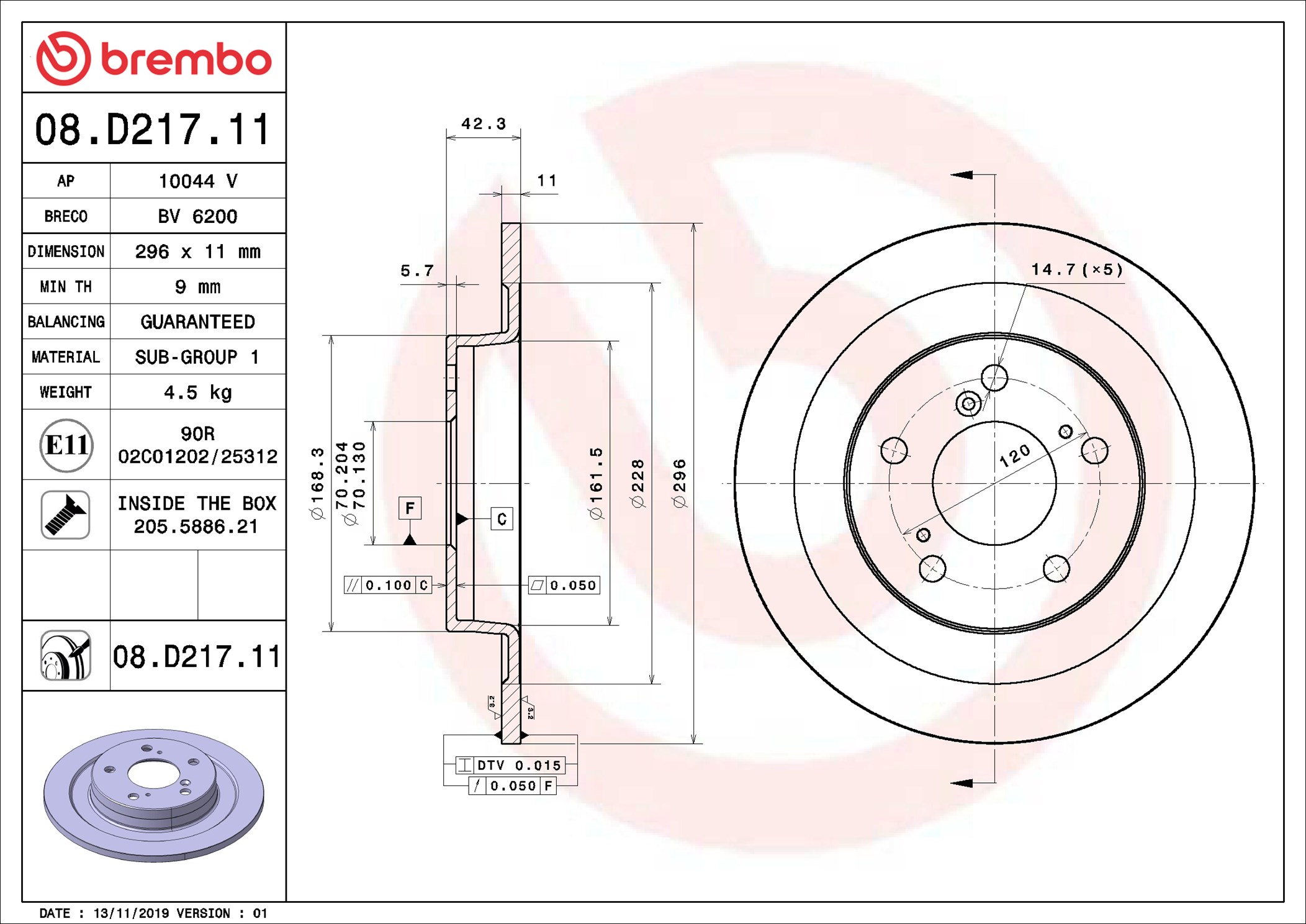 Discofreno - 08.D217.11 BREMBO