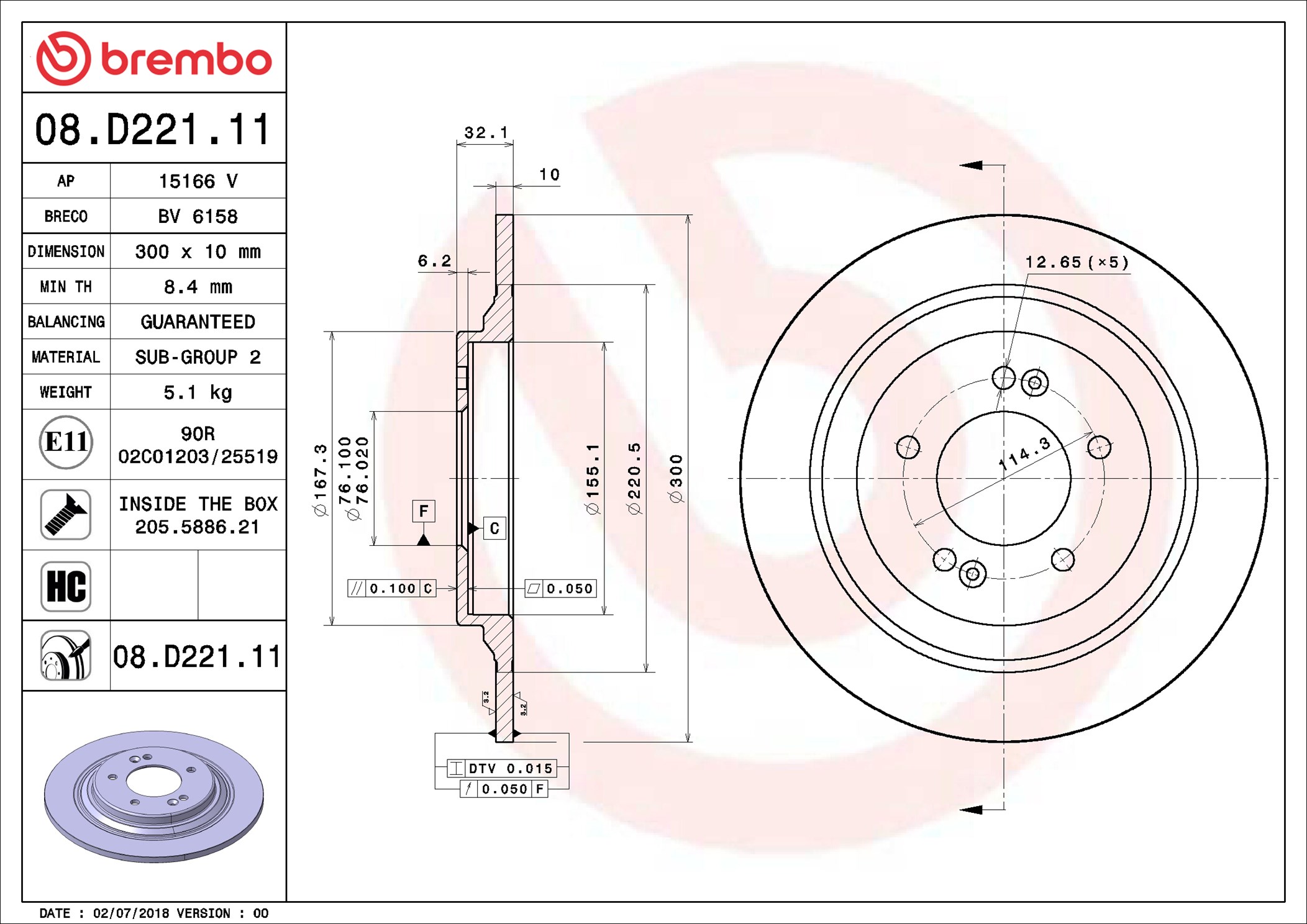 Discofreno - 08.D221.11 BREMBO