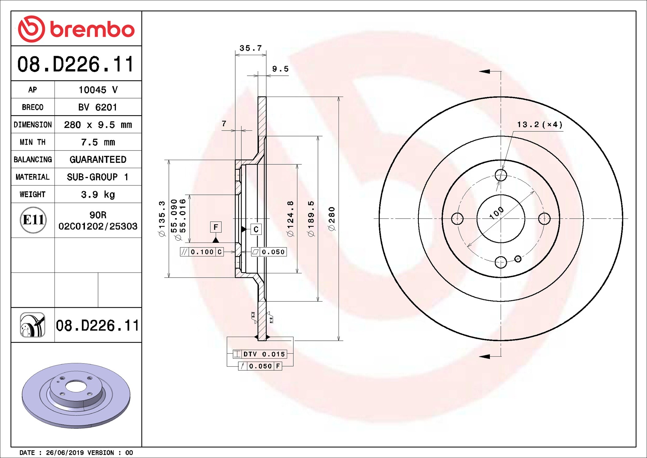 Discofreno - 08.D226.11 BREMBO