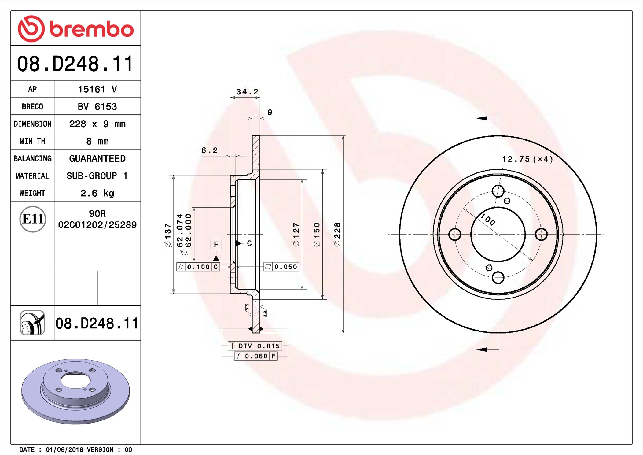 Discofreno - 08.D248.11 BREMBO