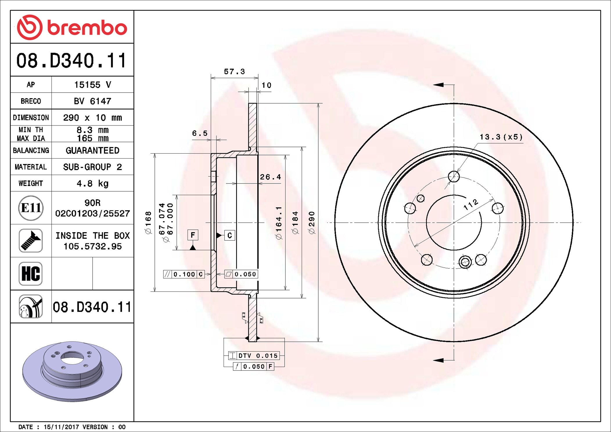 Discofreno - 08.D340.11 BREMBO