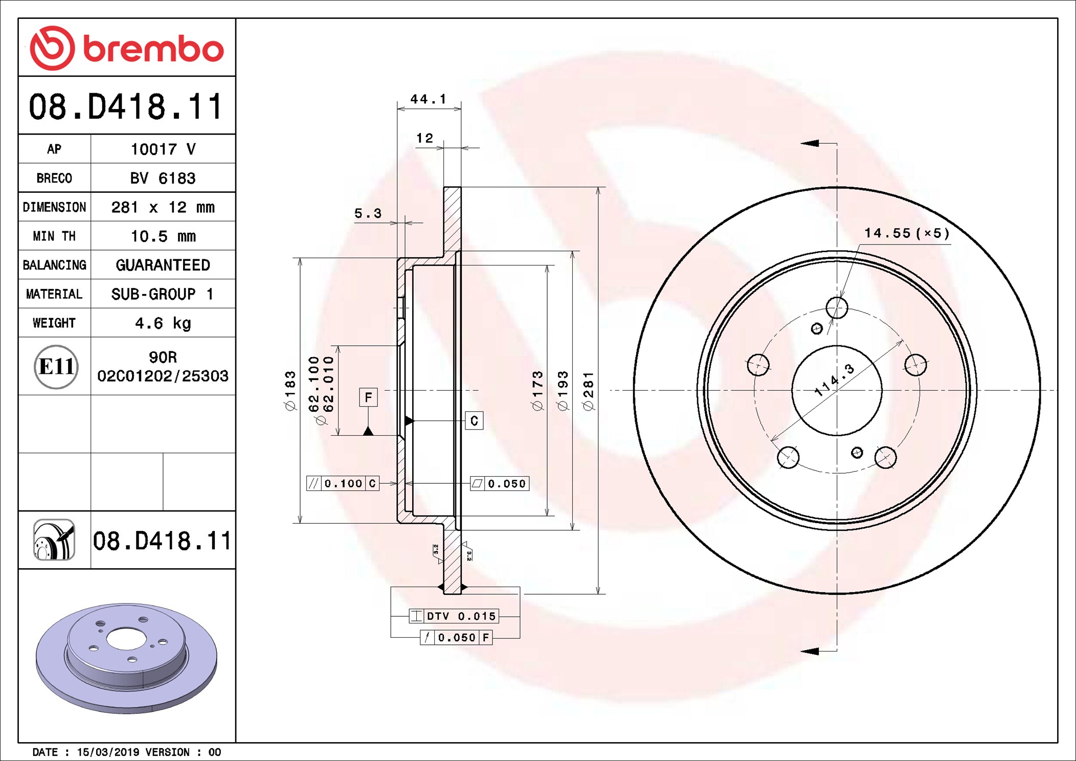 Discofreno - 08.D418.11 BREMBO