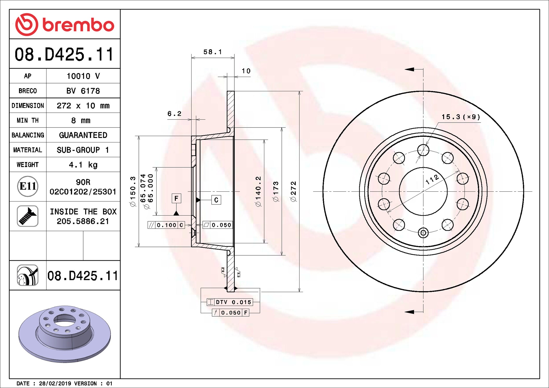 Discofreno - 08.D425.11 BREMBO