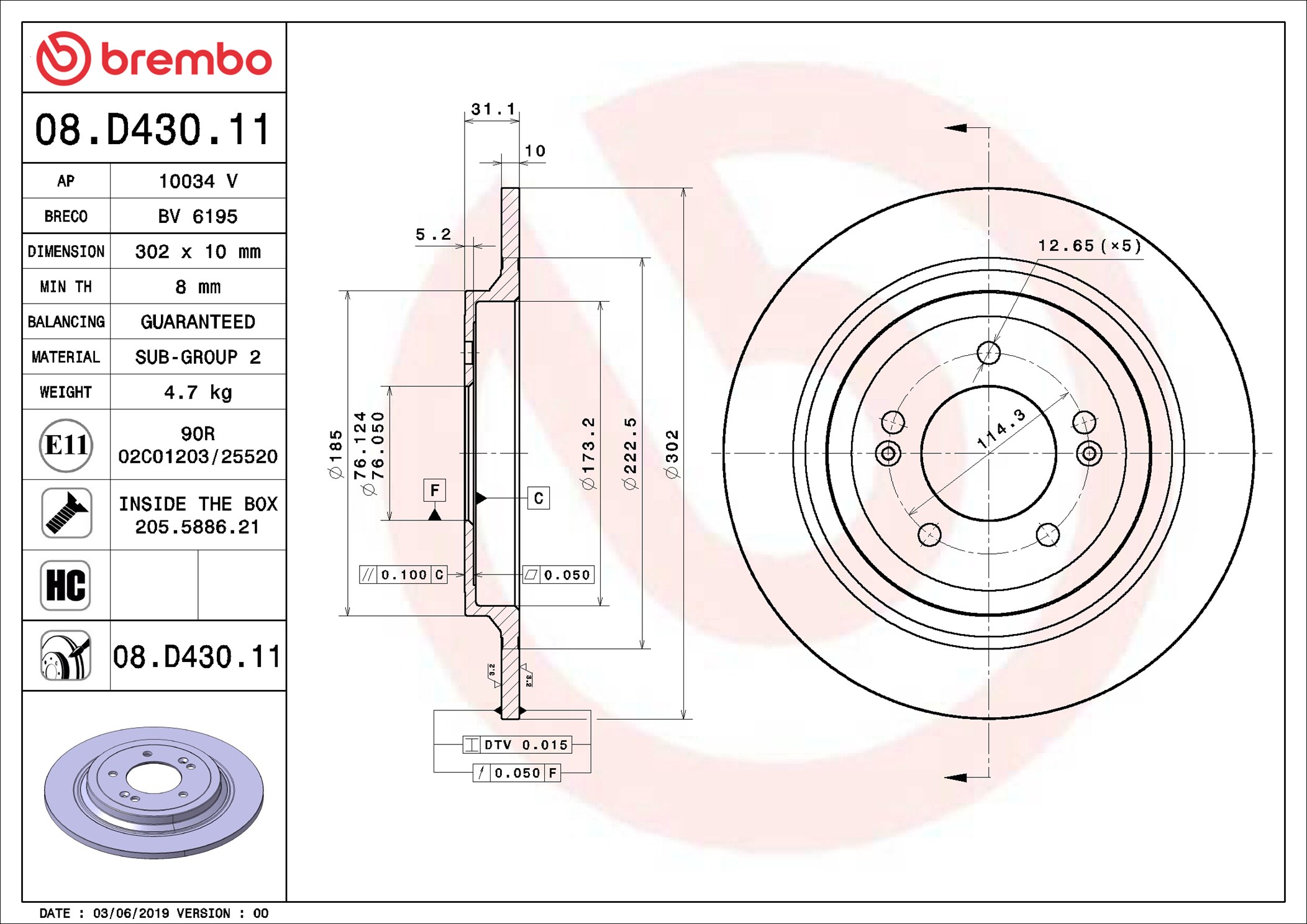 Discofreno - 08.D430.11 BREMBO